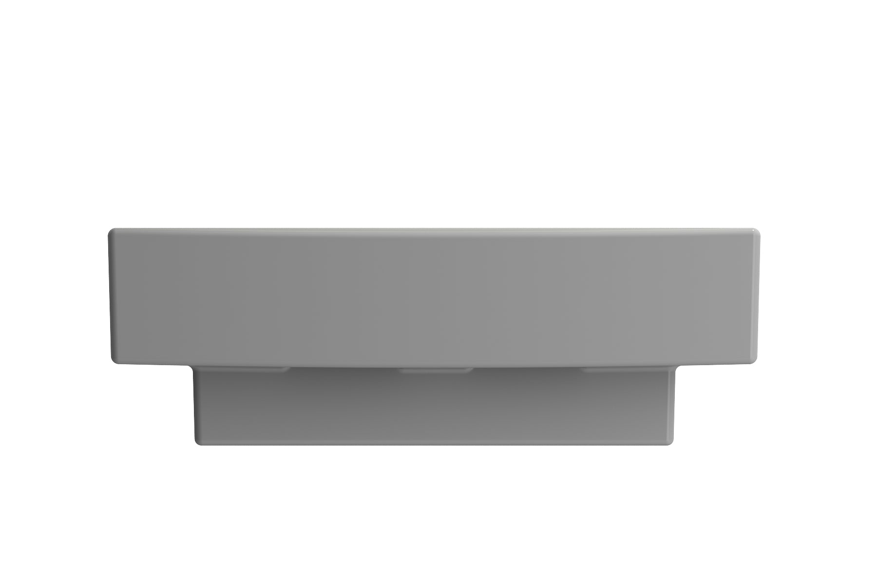 Alternate Image for BOCCHI Scala 19" Square Wallmount Fireclay Bathroom Sink, Matte Gray, Single Faucet Hole, 1076-006-0126