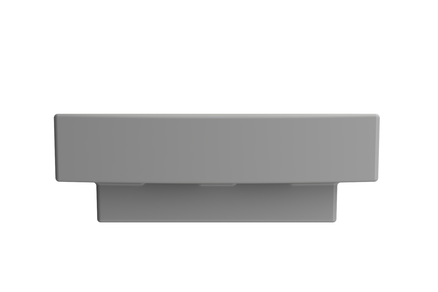 Alternate Image for BOCCHI Scala 19" Square Wallmount Fireclay Bathroom Sink, Matte Gray, Single Faucet Hole, 1076-006-0126