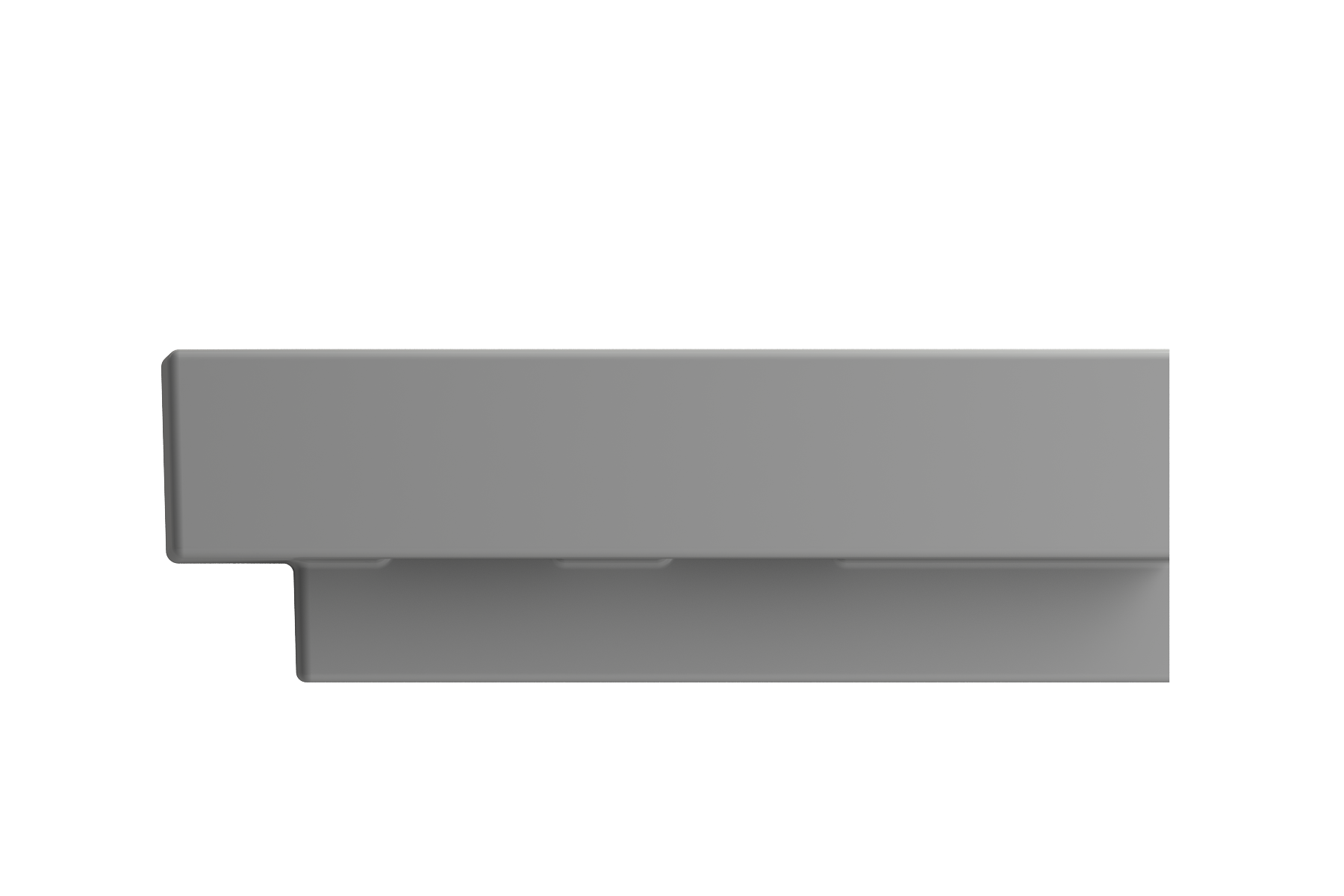 Alternate Image for BOCCHI Scala 19" Square Wallmount Fireclay Bathroom Sink, Matte Gray, Single Faucet Hole, 1076-006-0126