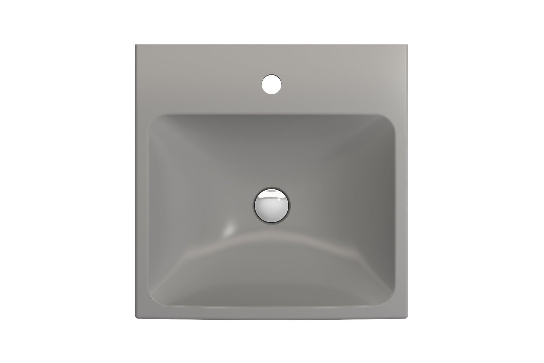 Alternate Image for BOCCHI Scala 19" Square Wallmount Fireclay Bathroom Sink, Matte Gray, Single Faucet Hole, 1076-006-0126