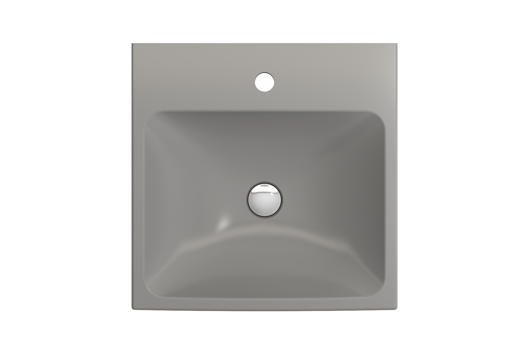Alternate Image for BOCCHI Scala 19" Square Wallmount Fireclay Bathroom Sink, Matte Gray, Single Faucet Hole, 1076-006-0126