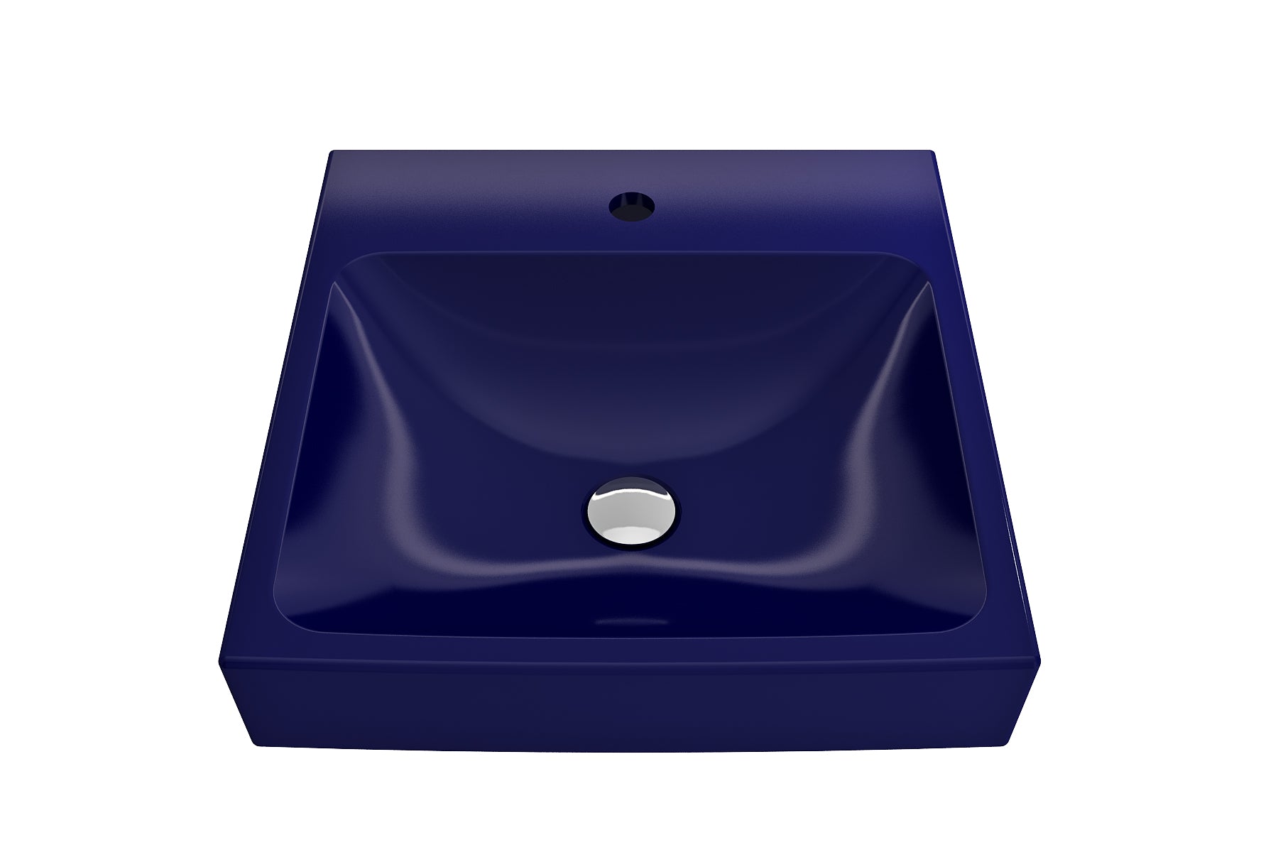 Alternate Image for BOCCHI Scala 19" Square Wallmount Fireclay Bathroom Sink, Sapphire Blue, Single Faucet Hole, 1076-010-0126