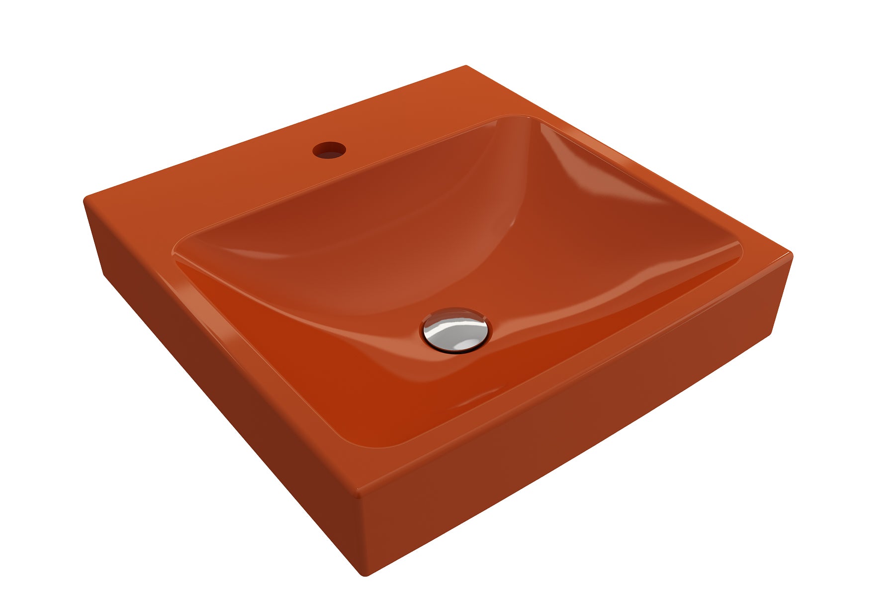 Alternate Image for BOCCHI Scala 19" Square Wallmount Fireclay Bathroom Sink, Orange, Single Faucet Hole, 1076-012-0126
