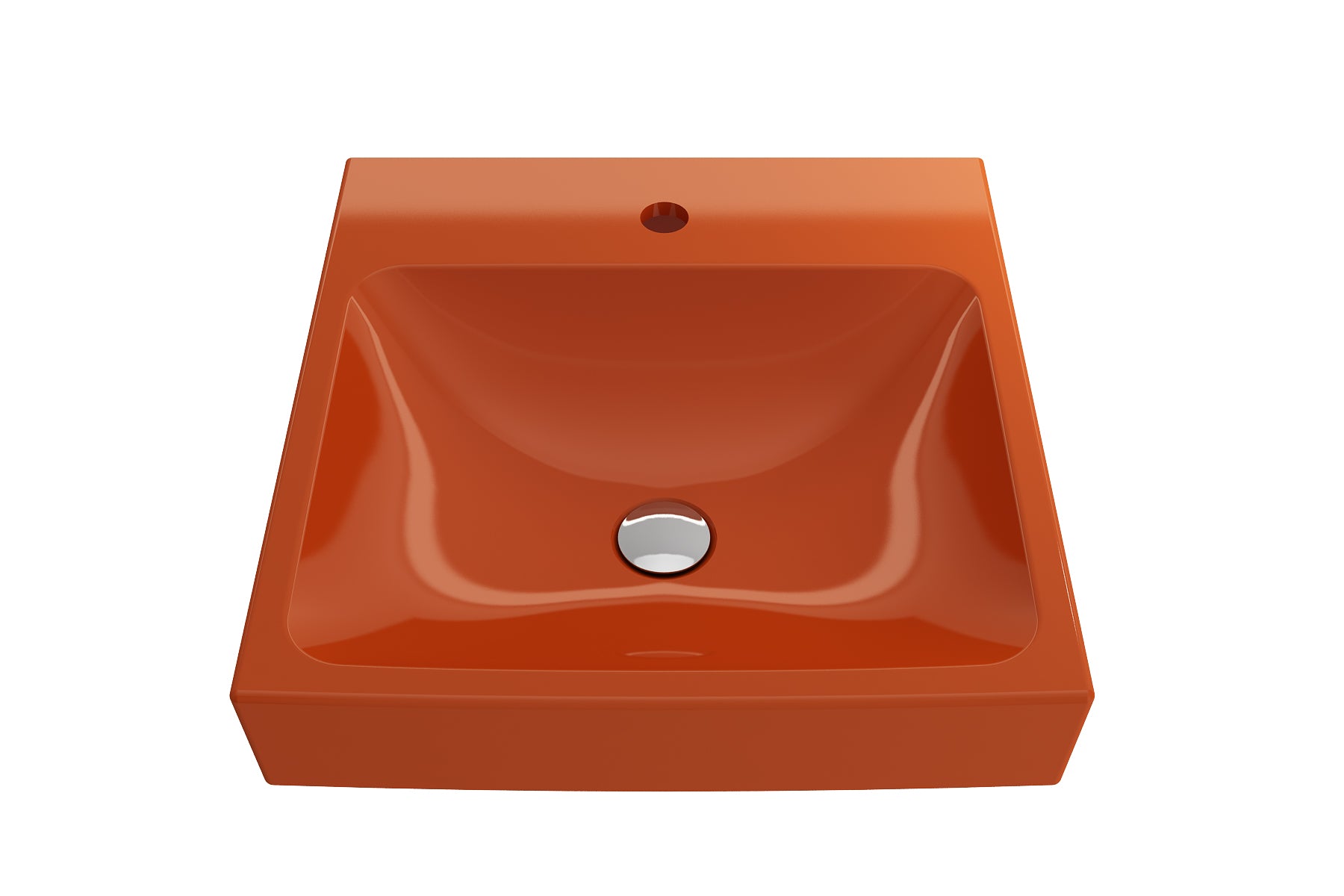 Alternate Image for BOCCHI Scala 19" Square Wallmount Fireclay Bathroom Sink, Orange, Single Faucet Hole, 1076-012-0126