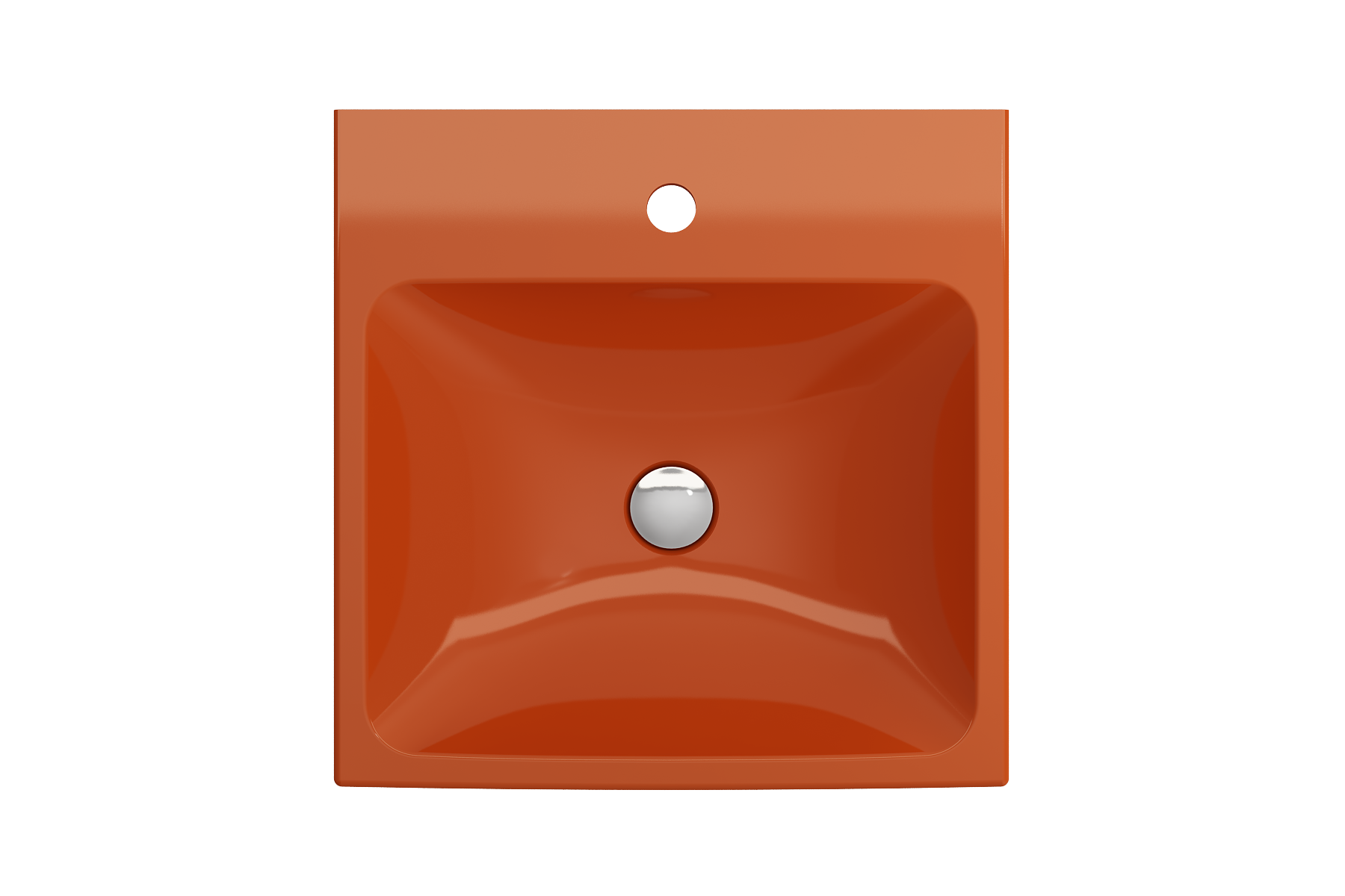 Alternate Image for BOCCHI Scala 19" Square Wallmount Fireclay Bathroom Sink, Orange, Single Faucet Hole, 1076-012-0126