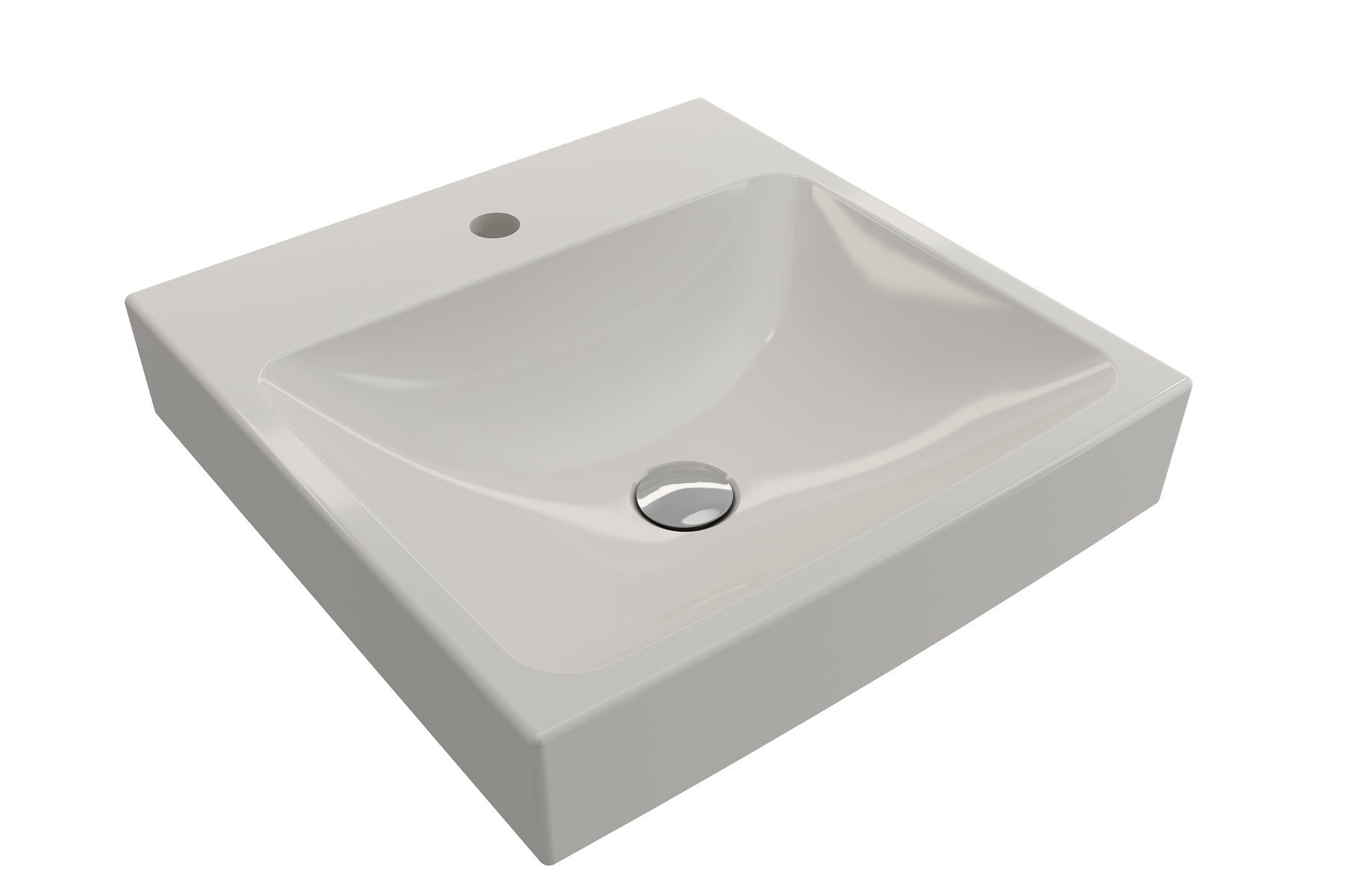 Alternate Image for BOCCHI Scala 19" Square Wallmount Fireclay Bathroom Sink, Biscuit, Single Faucet Hole, 1076-014-0126