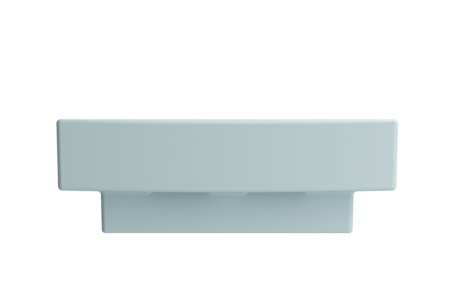 Alternate Image for BOCCHI Scala 19" Square Wallmount Fireclay Bathroom Sink, Matte Ice Blue, Single Faucet Hole, 1076-029-0126