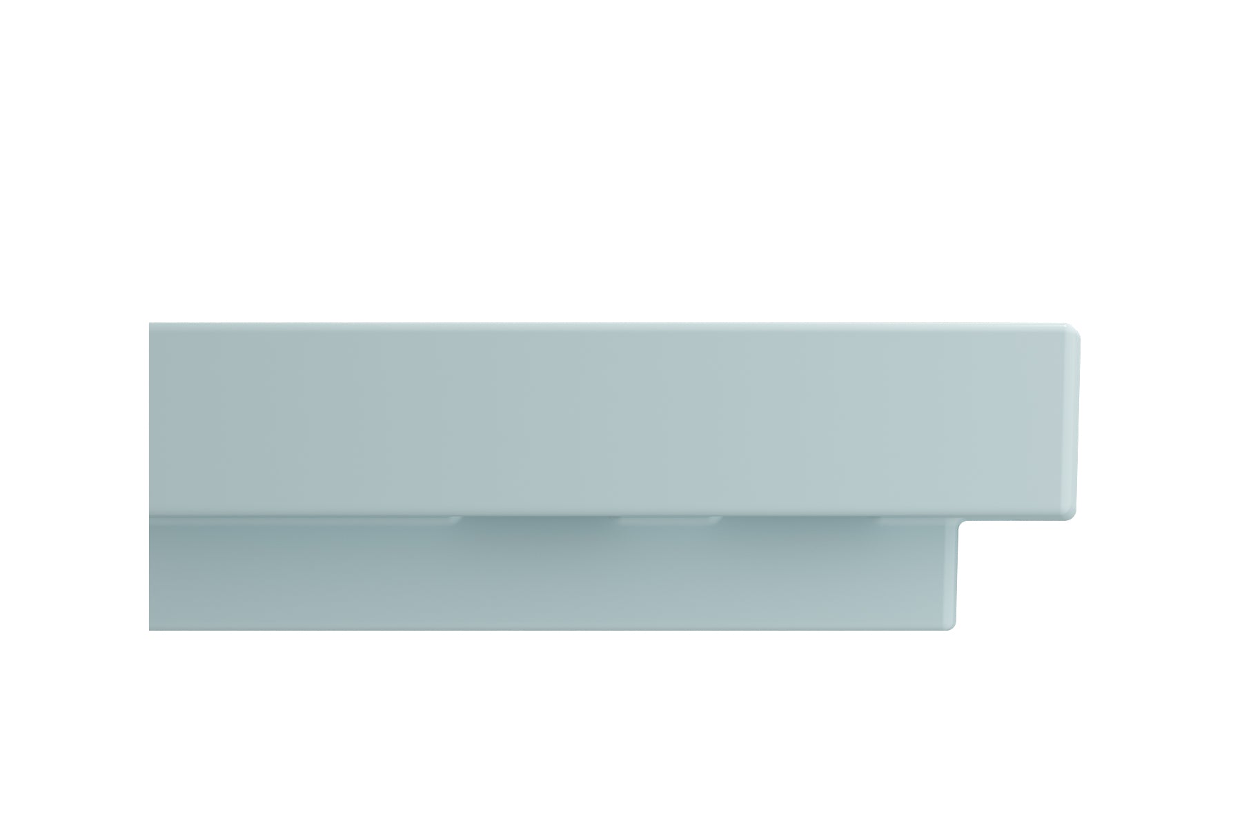Alternate Image for BOCCHI Scala 19" Square Wallmount Fireclay Bathroom Sink, Matte Ice Blue, Single Faucet Hole, 1076-029-0126