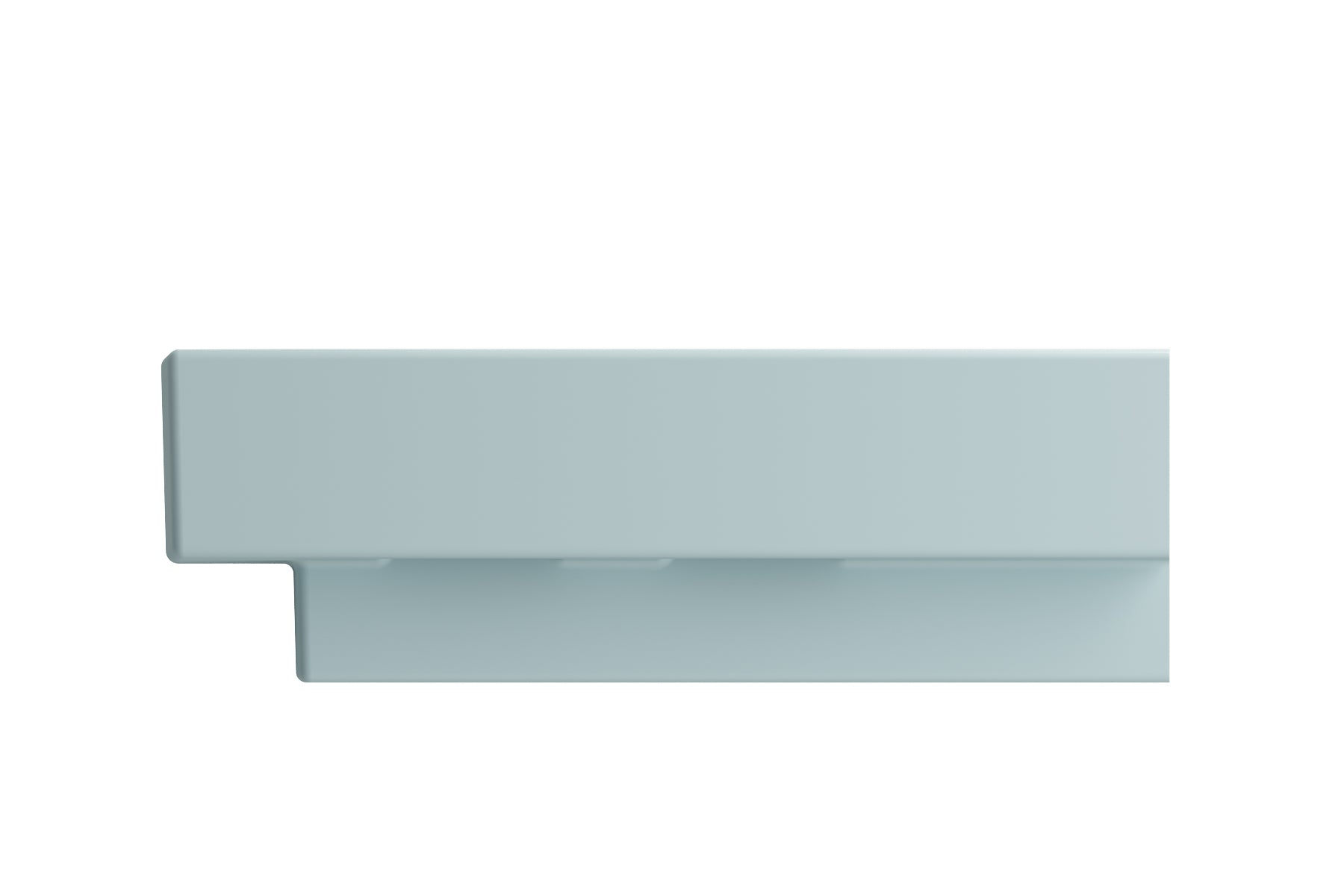 Alternate Image for BOCCHI Scala 19" Square Wallmount Fireclay Bathroom Sink, Matte Ice Blue, Single Faucet Hole, 1076-029-0126
