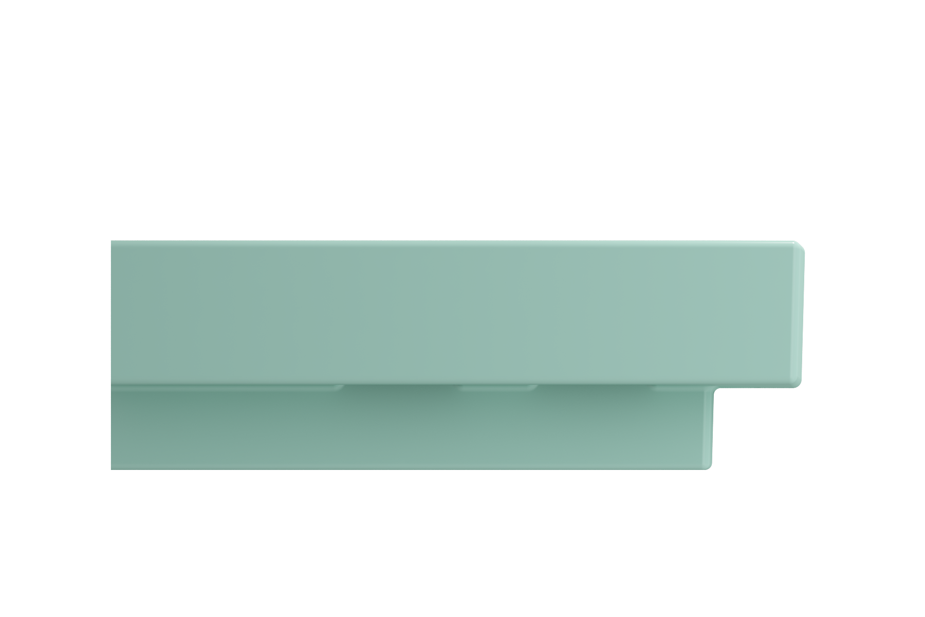 Alternate Image for BOCCHI Scala 19" Square Wallmount Fireclay Bathroom Sink, Matte Mint Green, Single Faucet Hole, 1076-033-0126