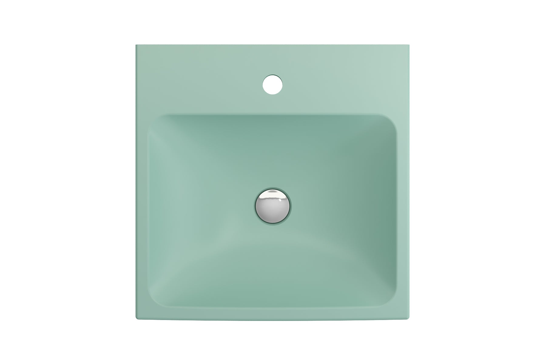 Alternate Image for BOCCHI Scala 19" Square Wallmount Fireclay Bathroom Sink, Matte Mint Green, Single Faucet Hole, 1076-033-0126