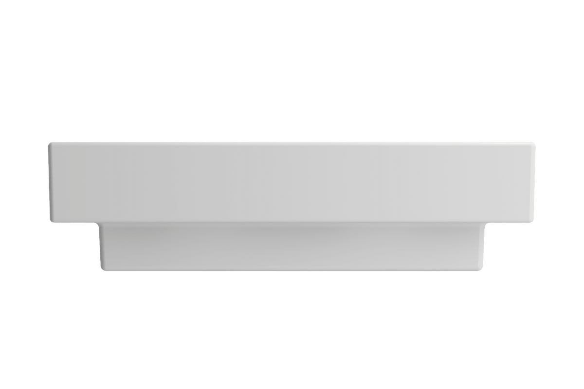 Alternate Image for BOCCHI Scala 24" Rectangle Wallmount Fireclay Bathroom Sink, Matte White, Single Faucet Hole, 1077-002-0126