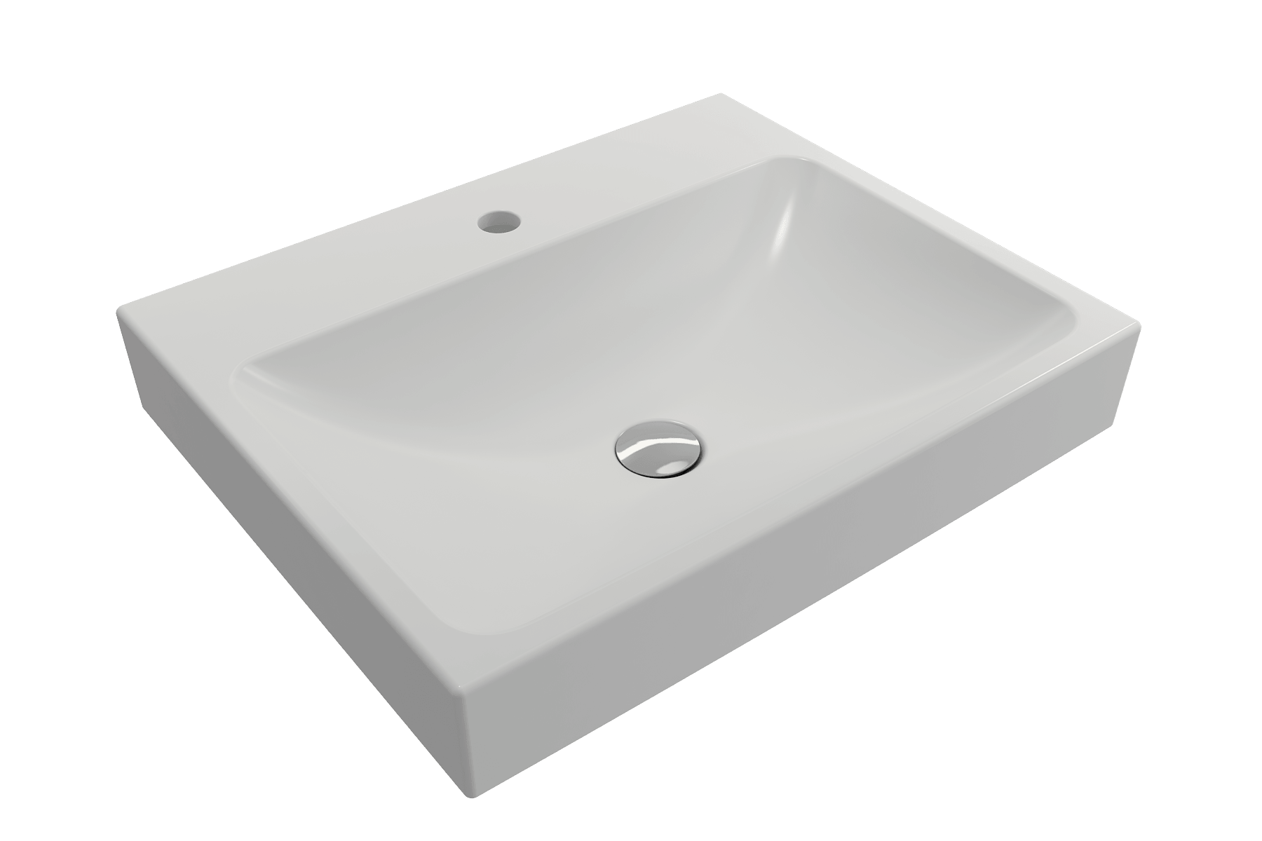 Alternate Image for BOCCHI Scala 24" Rectangle Wallmount Fireclay Bathroom Sink, Matte White, Single Faucet Hole, 1077-002-0126