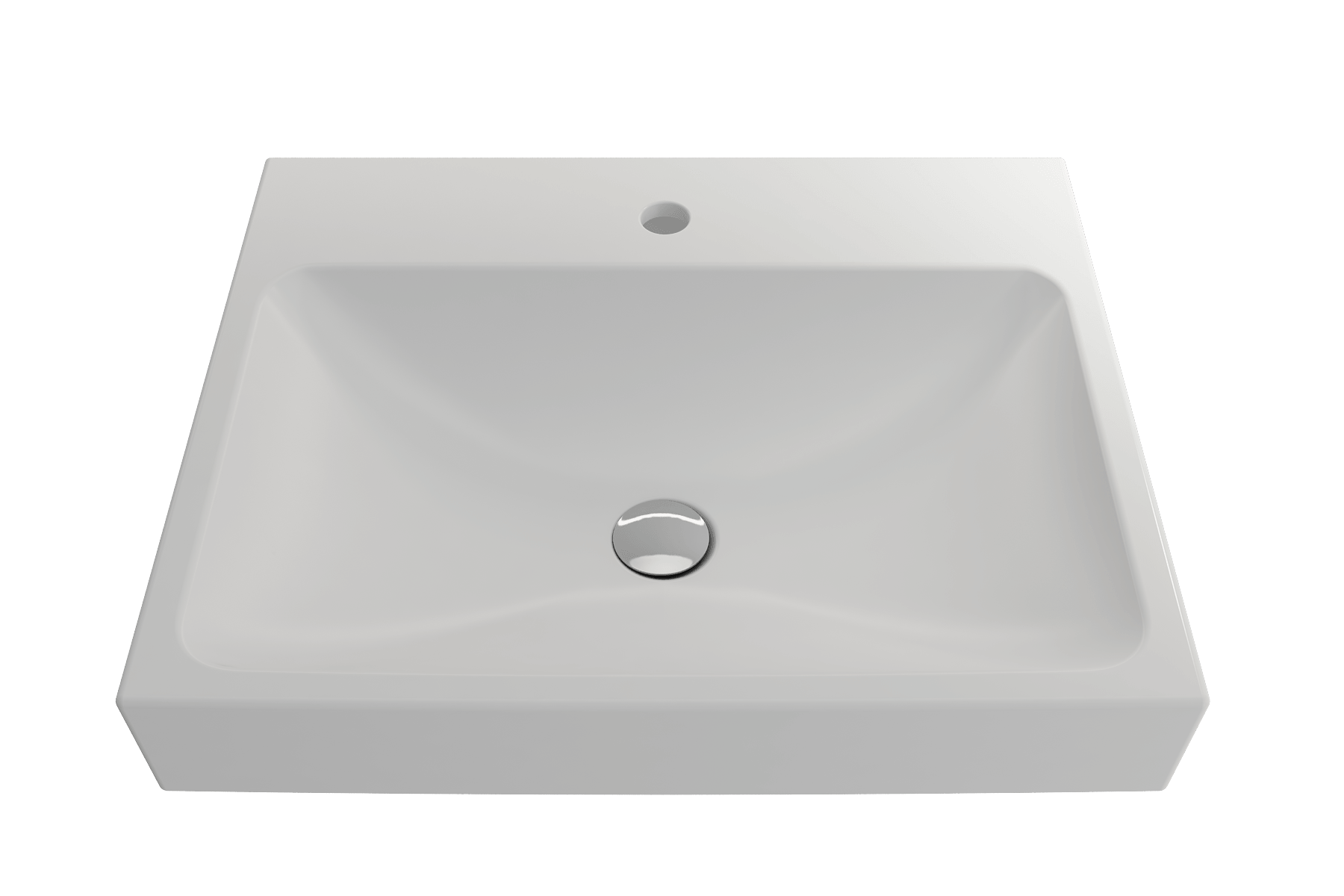 Alternate Image for BOCCHI Scala 24" Rectangle Wallmount Fireclay Bathroom Sink, Matte White, Single Faucet Hole, 1077-002-0126