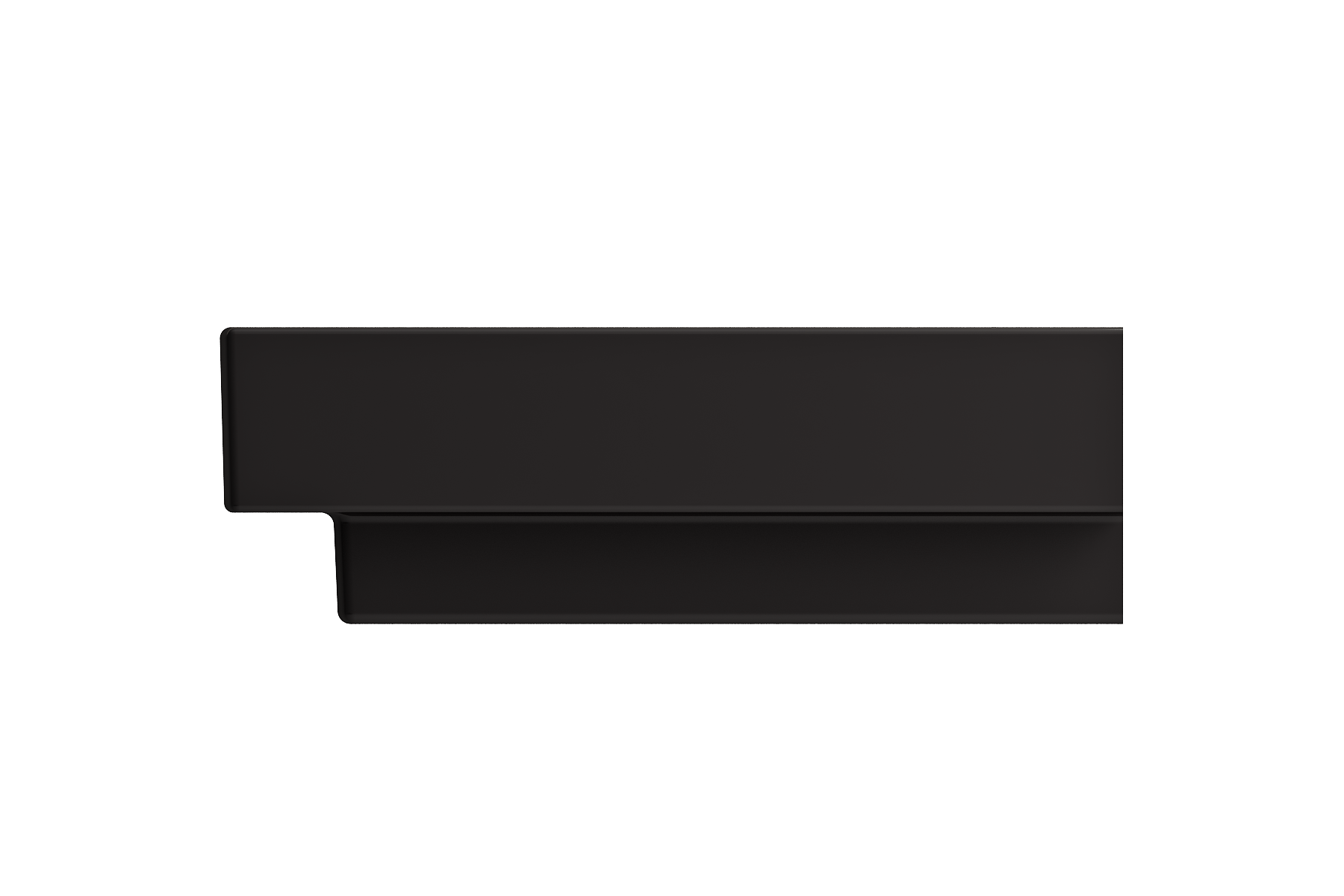 Alternate Image for BOCCHI Scala 24" Rectangle Wallmount Fireclay Bathroom Sink, Matte Black, Single Faucet Hole, 1077-004-0126