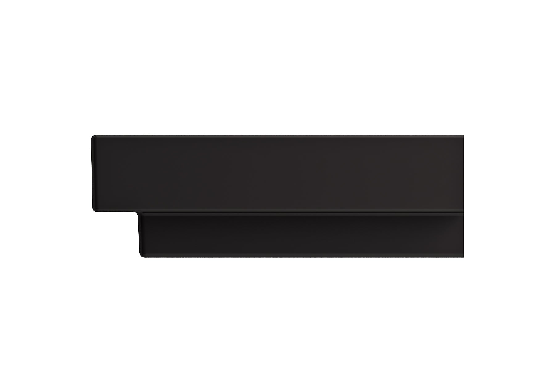 Alternate Image for BOCCHI Scala 24" Rectangle Wallmount Fireclay Bathroom Sink, Matte Black, 3 Faucet Hole, 1077-004-0127