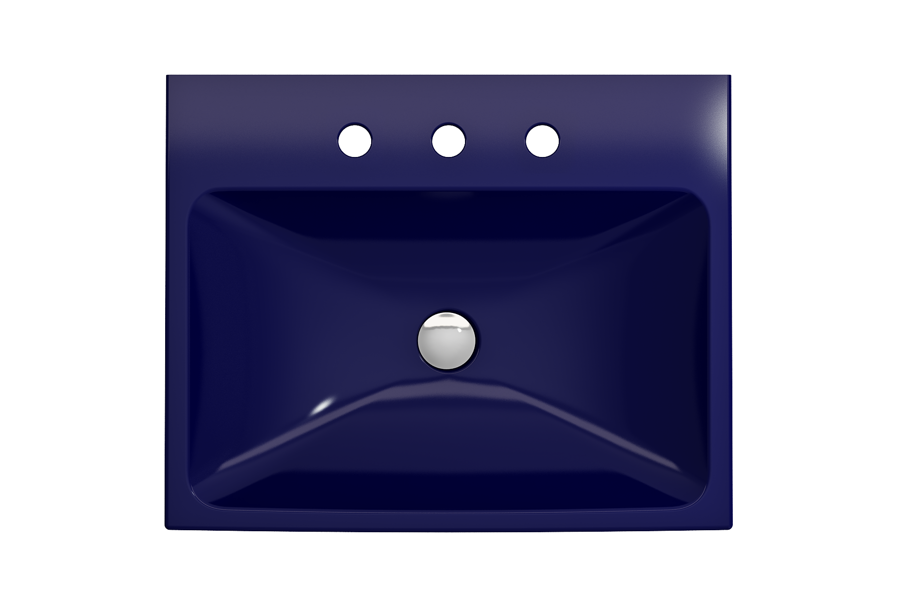 Alternate Image for BOCCHI Scala 24" Rectangle Wallmount Fireclay Bathroom Sink, Sapphire Blue, 3 Faucet Hole, 1077-010-0127