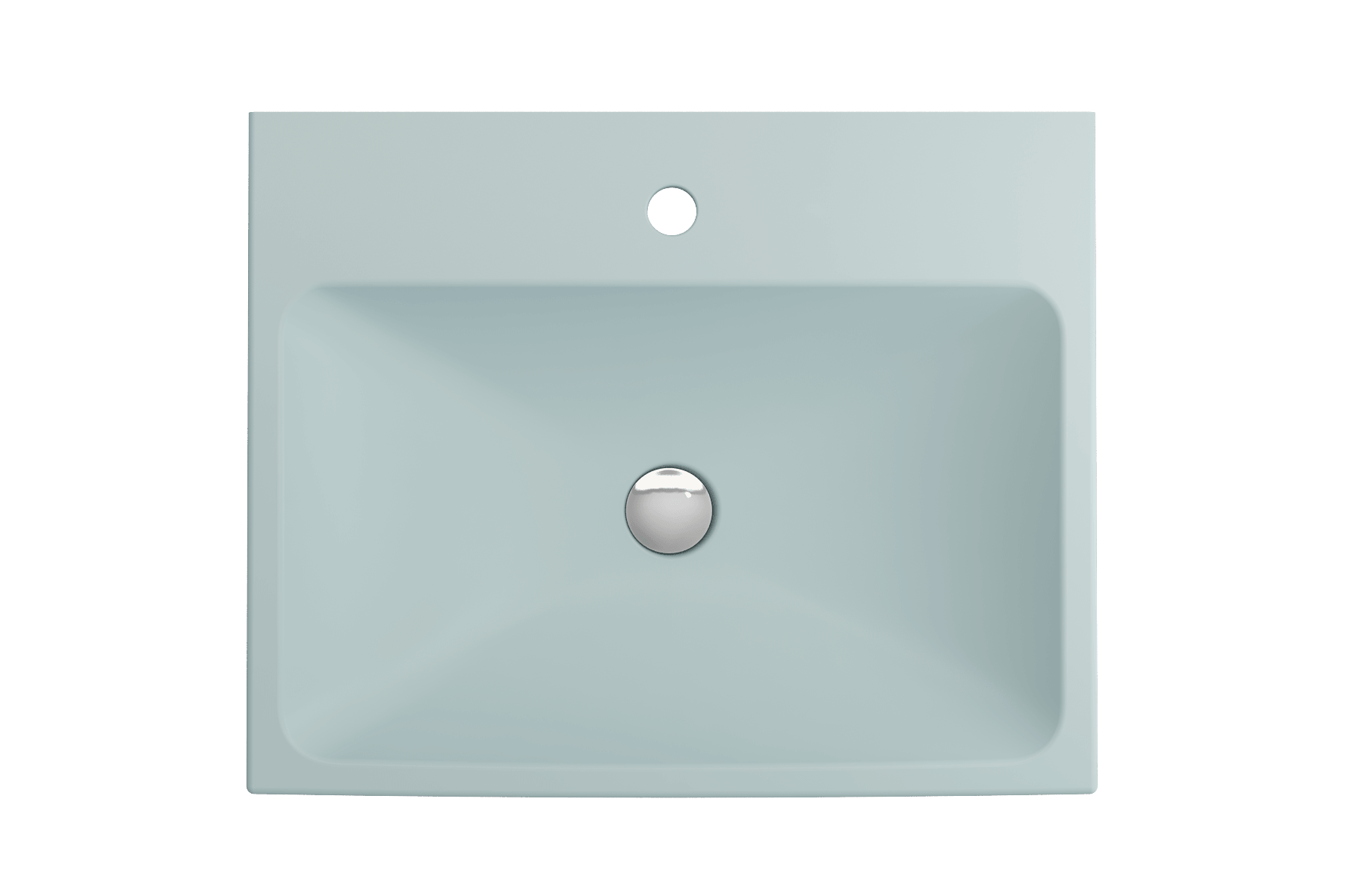 Alternate Image for BOCCHI Scala 24" Rectangle Wallmount Fireclay Bathroom Sink, Matte Ice Blue, Single Faucet Hole, 1077-029-0126