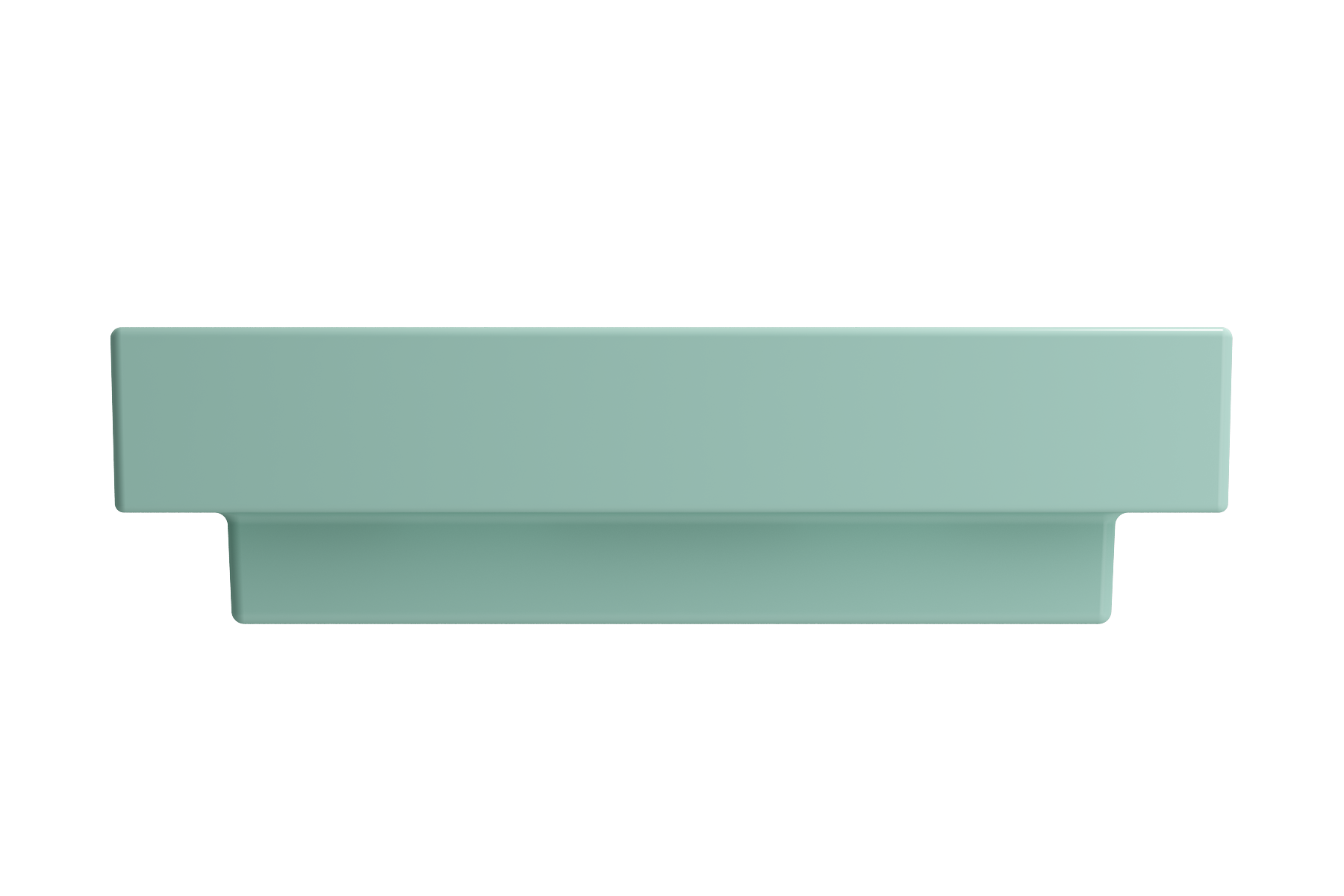 Alternate Image for BOCCHI Scala 24" Rectangle Wallmount Fireclay Bathroom Sink, Matte Mint Green, Single Faucet Hole, 1077-033-0126