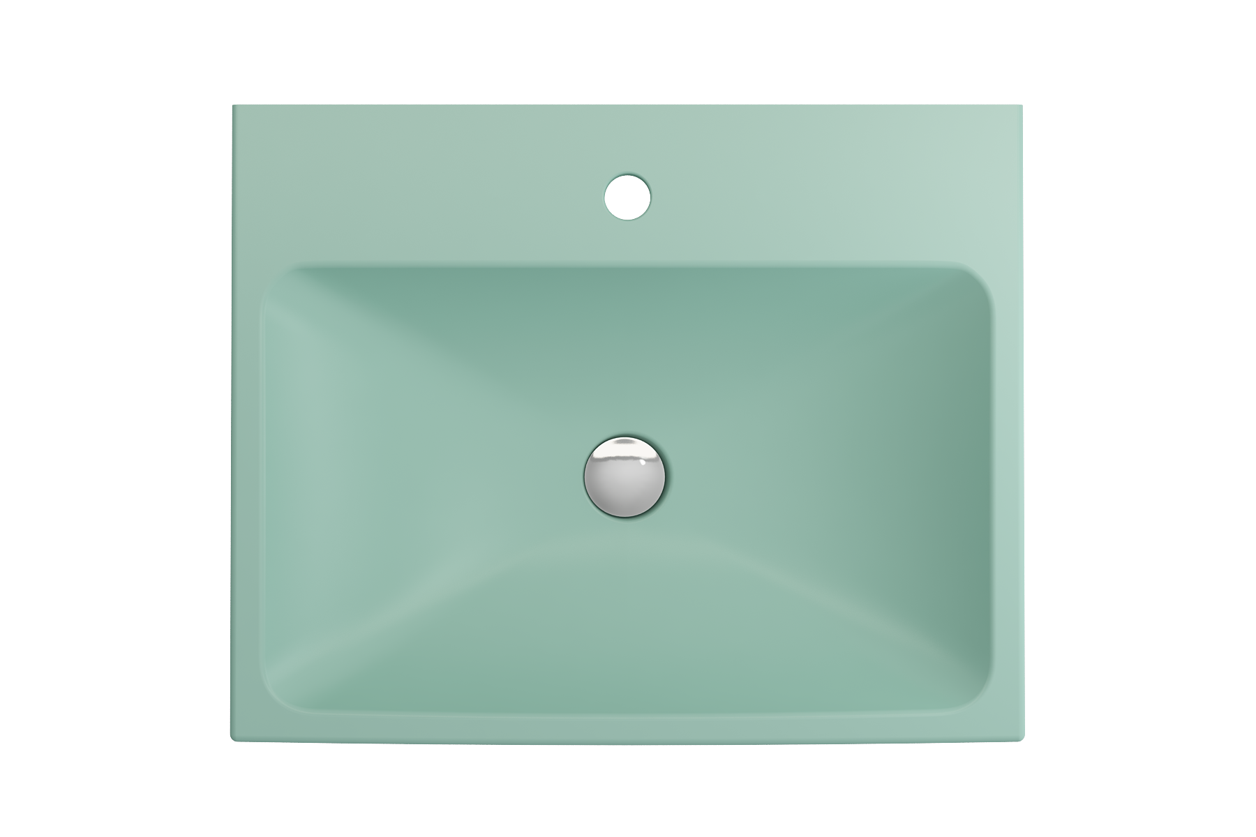 Alternate Image for BOCCHI Scala 24" Rectangle Wallmount Fireclay Bathroom Sink, Matte Mint Green, Single Faucet Hole, 1077-033-0126