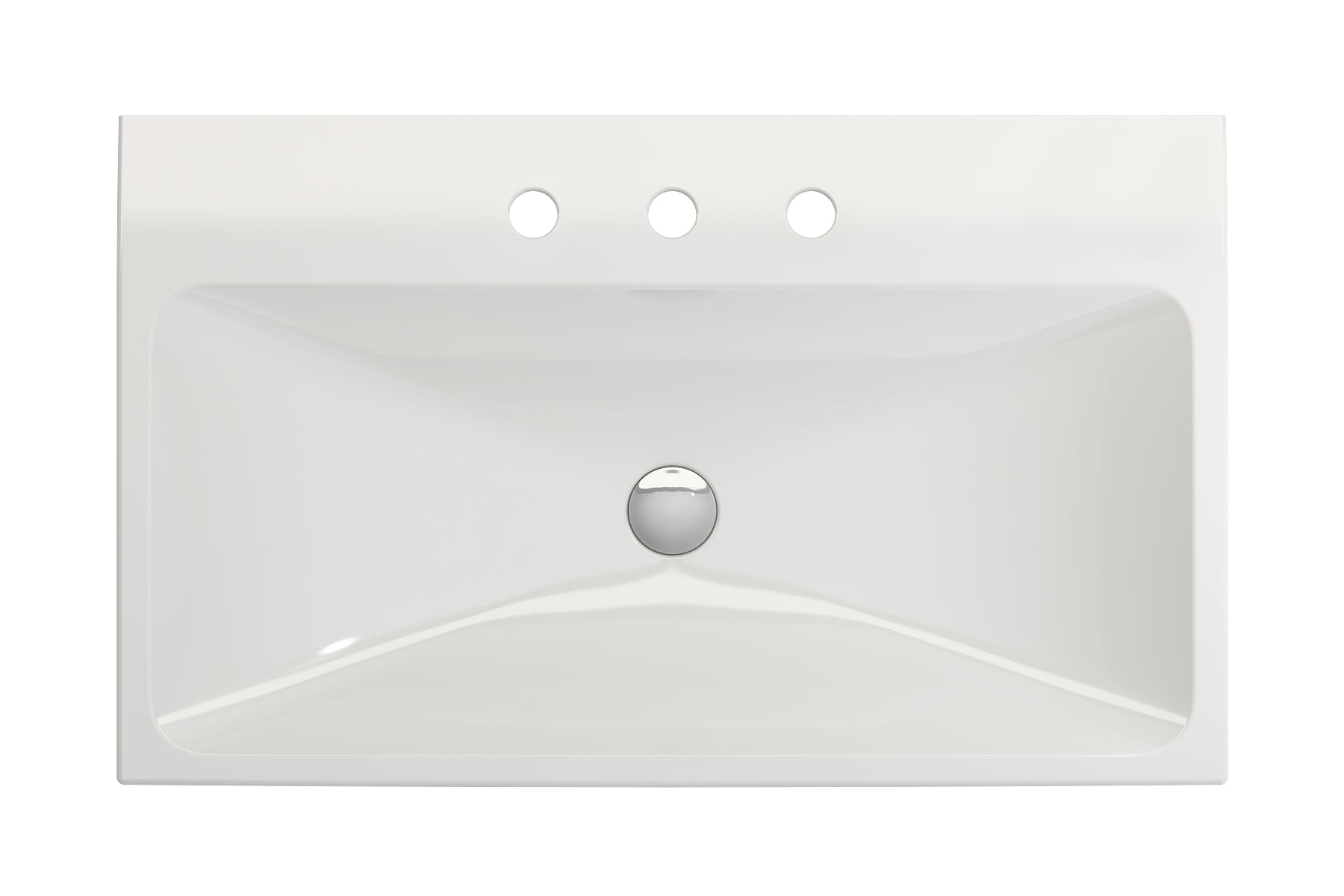 Alternate Image for BOCCHI Scala 32" Rectangle Wallmount Fireclay Bathroom Sink, White, 3 Faucet Hole, 1078-001-0127
