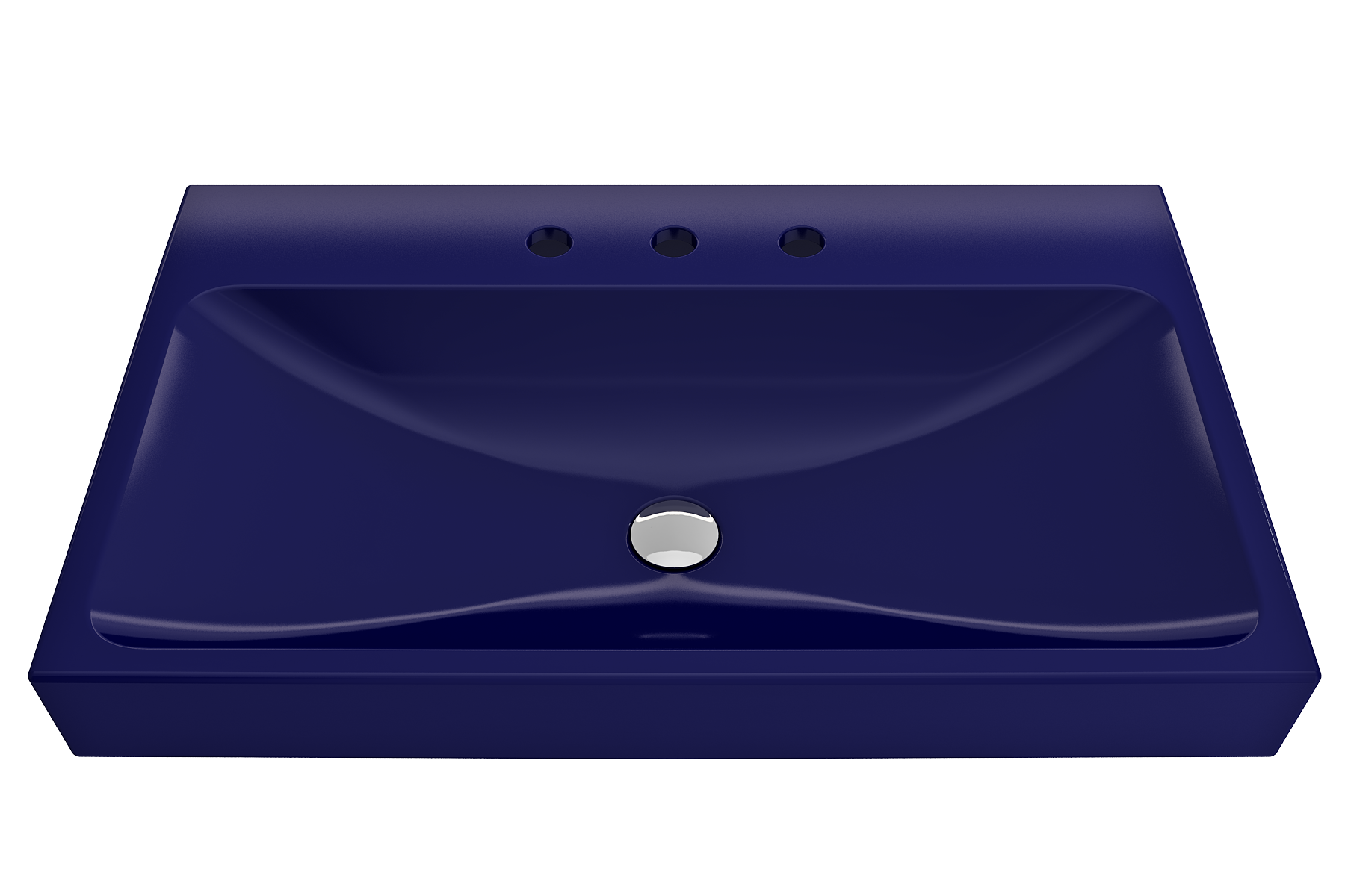 Alternate Image for BOCCHI Scala 32" Rectangle Wallmount Fireclay Bathroom Sink, Sapphire Blue, 3 Faucet Hole, 1078-010-0127
