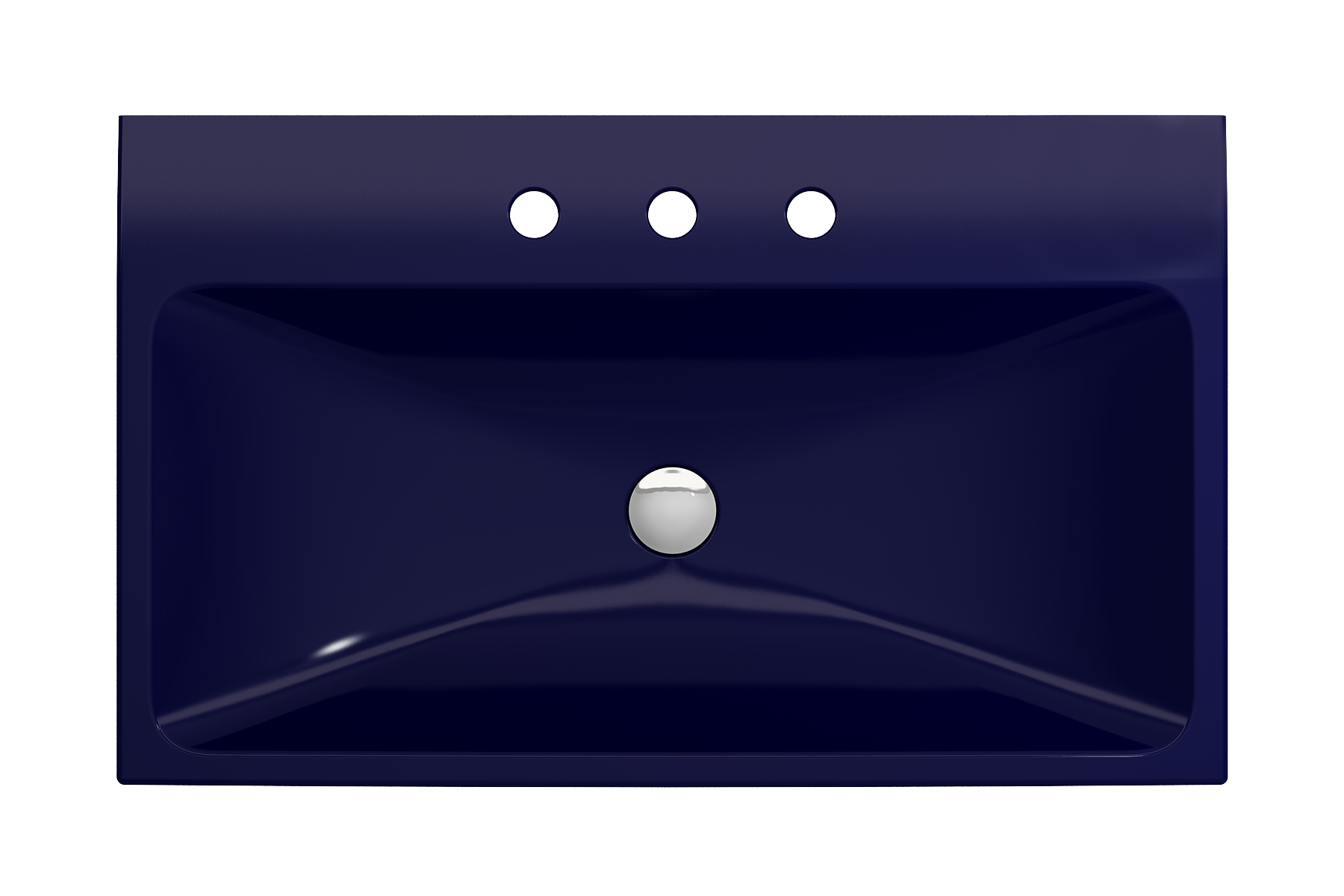 Alternate Image for BOCCHI Scala 32" Rectangle Wallmount Fireclay Bathroom Sink, Sapphire Blue, 3 Faucet Hole, 1078-010-0127