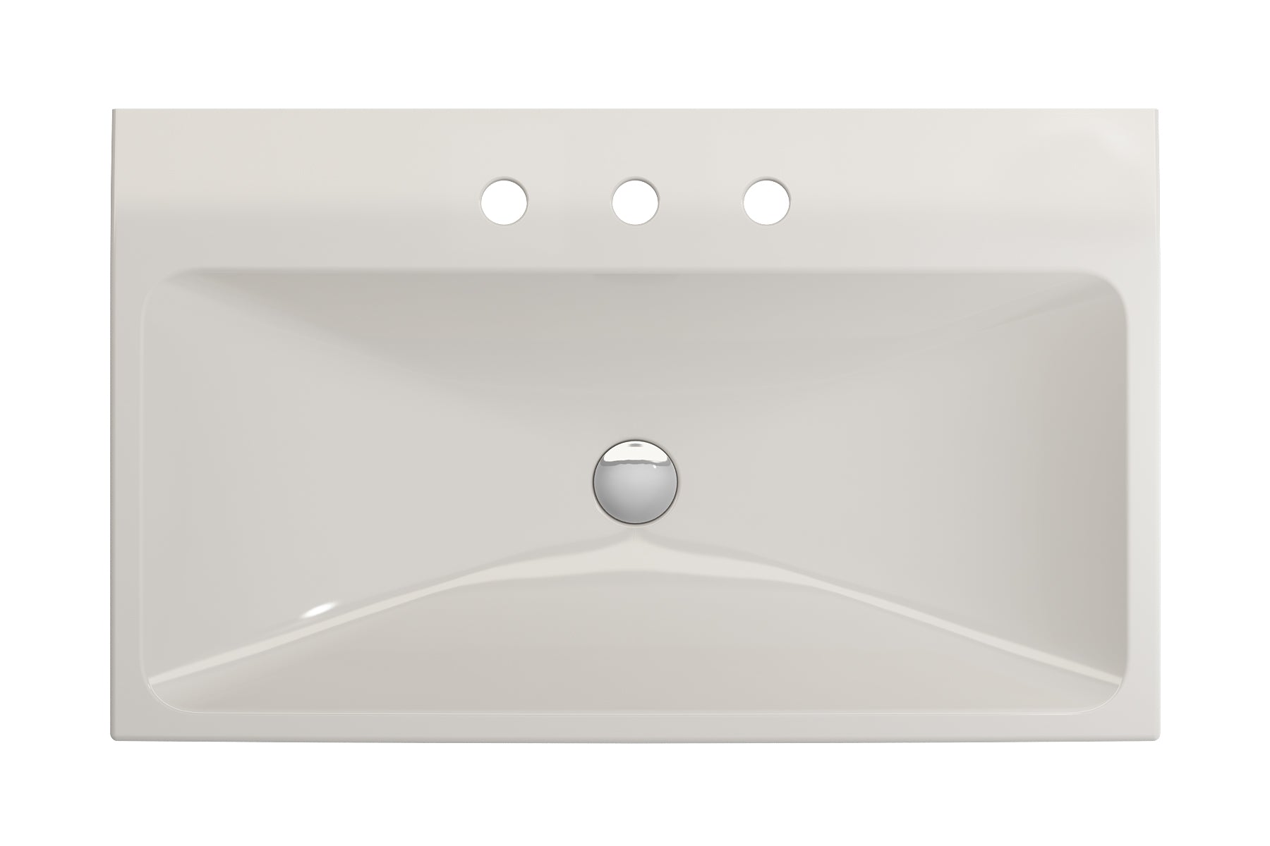 Alternate Image for BOCCHI Scala 32" Rectangle Wallmount Fireclay Bathroom Sink, Biscuit, 3 Faucet Hole, 1078-014-0127