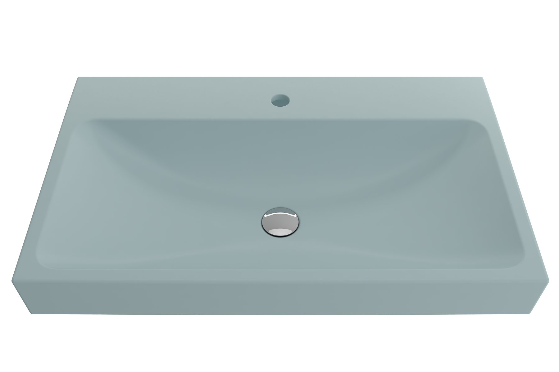 Alternate Image for BOCCHI Scala 32" Rectangle Wallmount Fireclay Bathroom Sink, Matte Ice Blue, Single Faucet Hole, 1078-029-0126