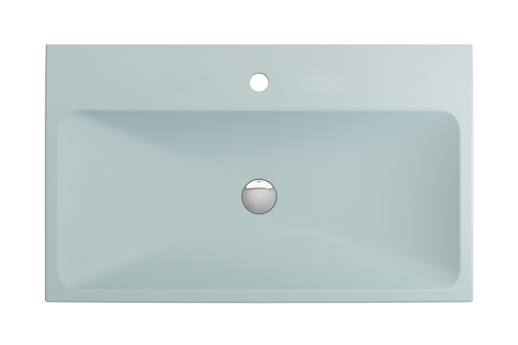 Alternate Image for BOCCHI Scala 32" Rectangle Wallmount Fireclay Bathroom Sink, Matte Ice Blue, Single Faucet Hole, 1078-029-0126