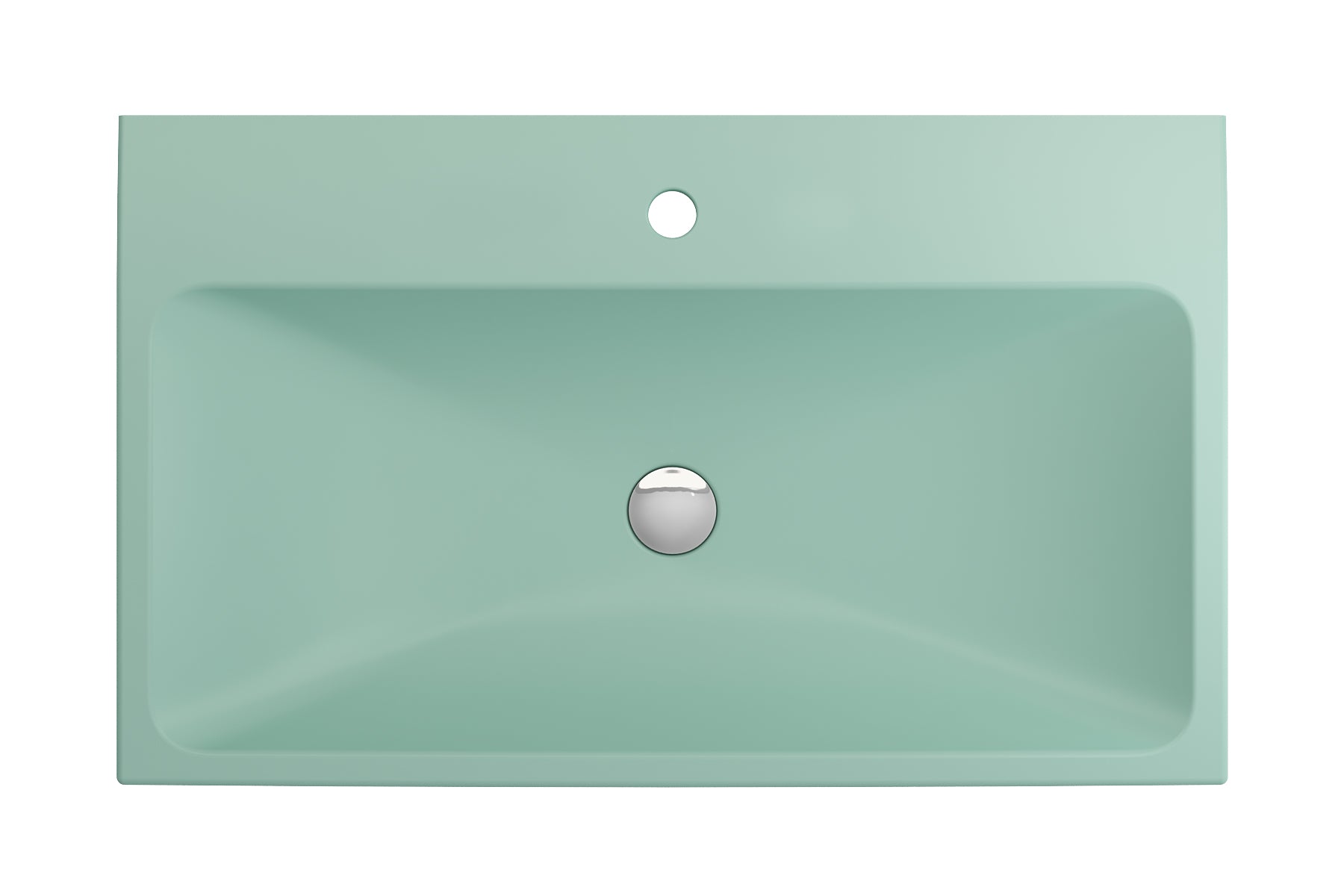 Alternate Image for BOCCHI Scala 32" Rectangle Wallmount Fireclay Bathroom Sink, Matte Mint Green, Single Faucet Hole, 1078-033-0126