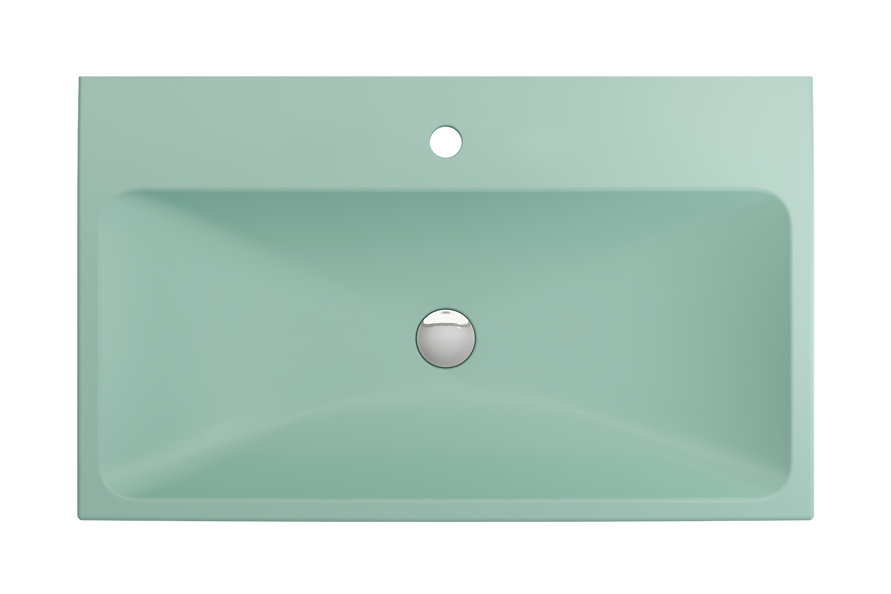 Alternate Image for BOCCHI Scala 32" Rectangle Wallmount Fireclay Bathroom Sink, Matte Mint Green, Single Faucet Hole, 1078-033-0126