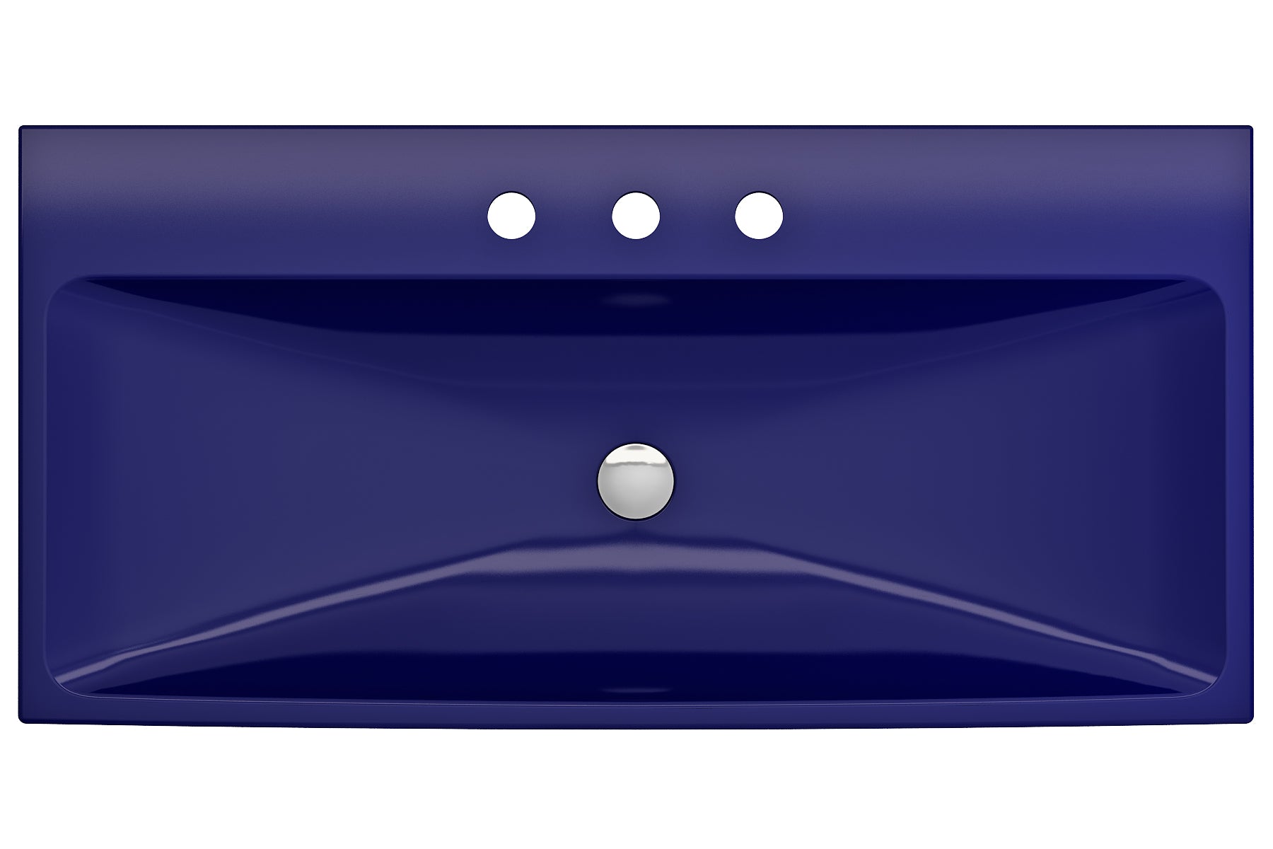 Alternate Image for BOCCHI Scala 40" Rectangle Wallmount Fireclay Bathroom Sink, Sapphire Blue, 3 Faucet Hole, 1079-010-0127