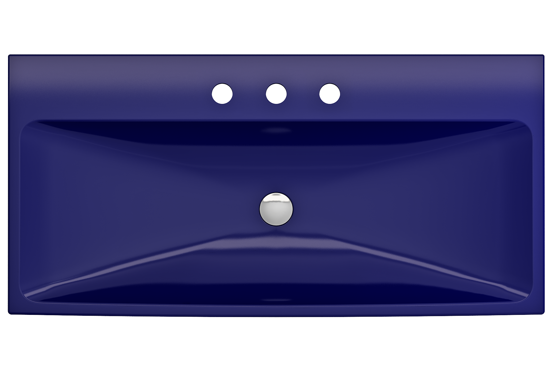 Alternate Image for BOCCHI Scala 40" Rectangle Wallmount Fireclay Bathroom Sink, Sapphire Blue, 3 Faucet Hole, 1079-010-0127