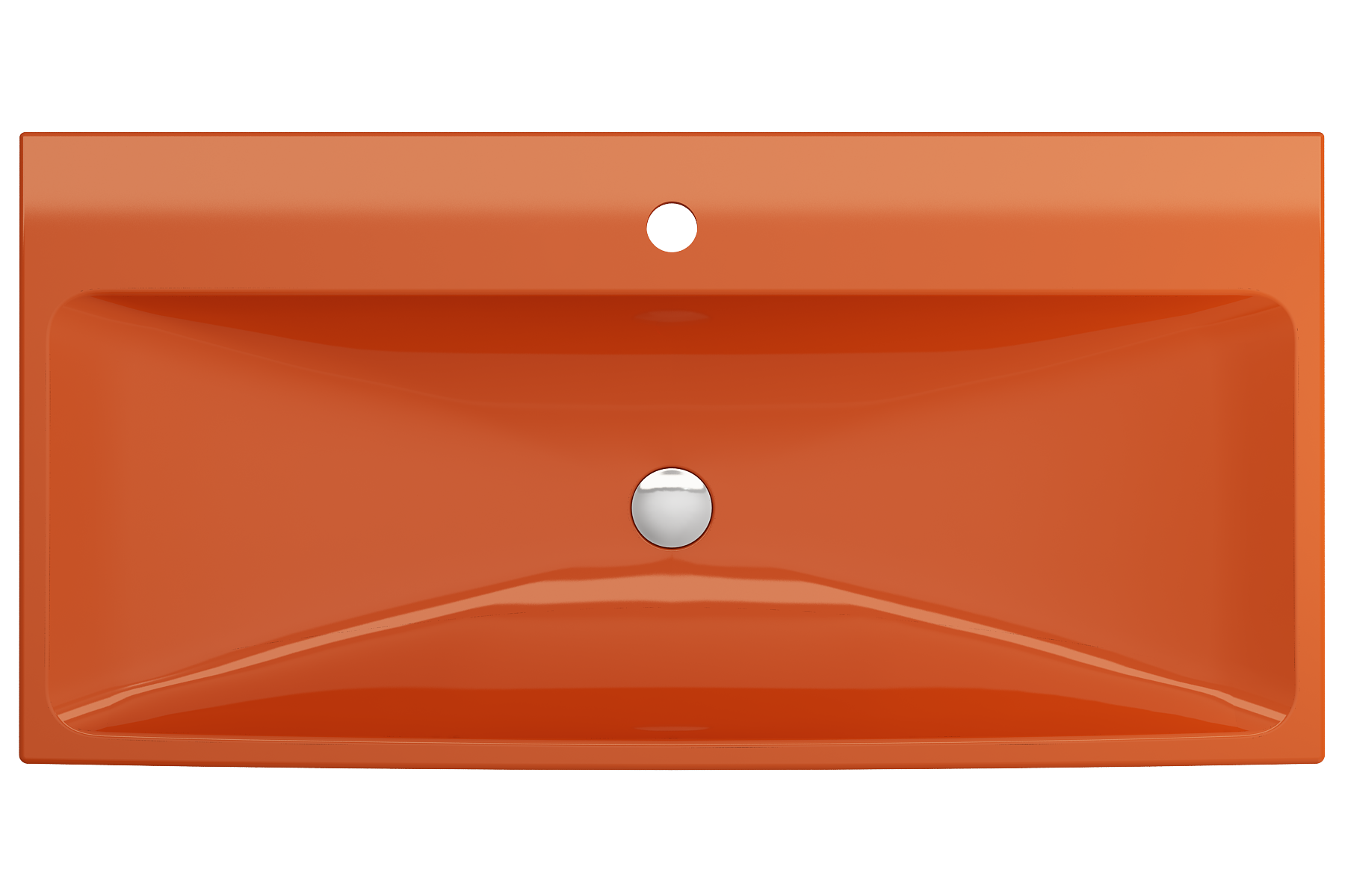 Alternate Image for BOCCHI Scala 40" Rectangle Wallmount Fireclay Bathroom Sink, Orange, Single Faucet Hole, 1079-012-0126