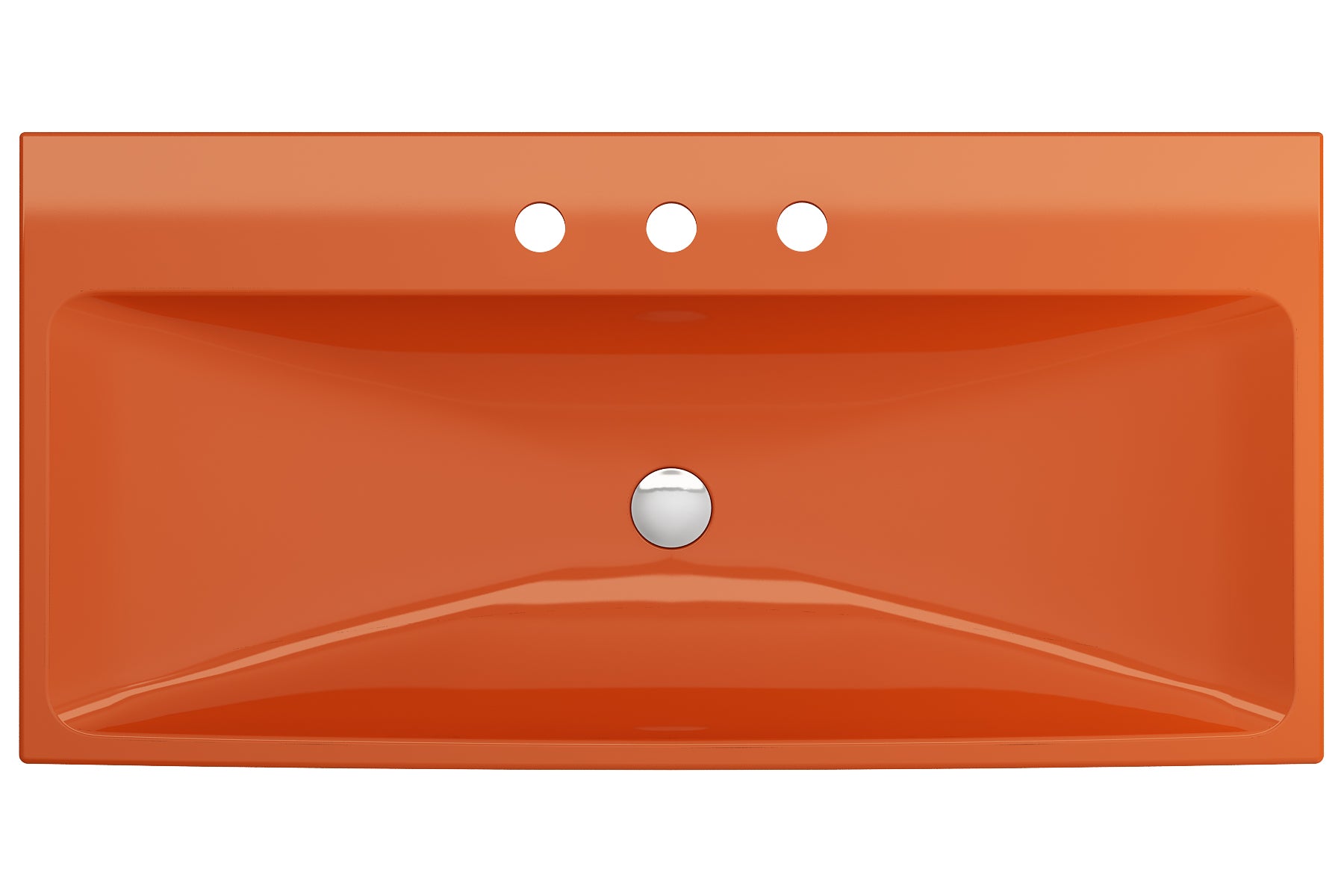Alternate Image for BOCCHI Scala 40" Rectangle Wallmount Fireclay Bathroom Sink, Orange, 3 Faucet Hole, 1079-012-0127