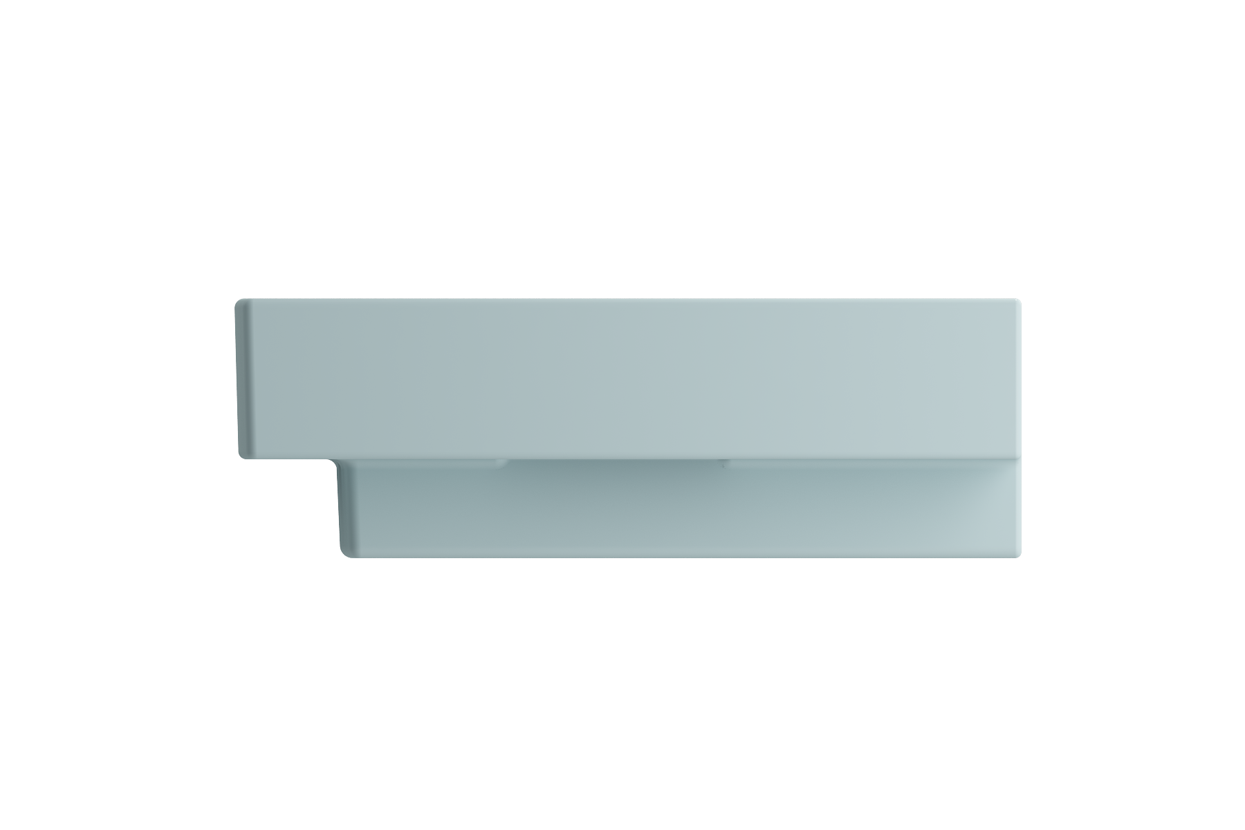 Alternate Image for BOCCHI Scala 40" Rectangle Wallmount Fireclay Bathroom Sink, Matte Ice Blue, Single Faucet Hole, 1079-029-0126