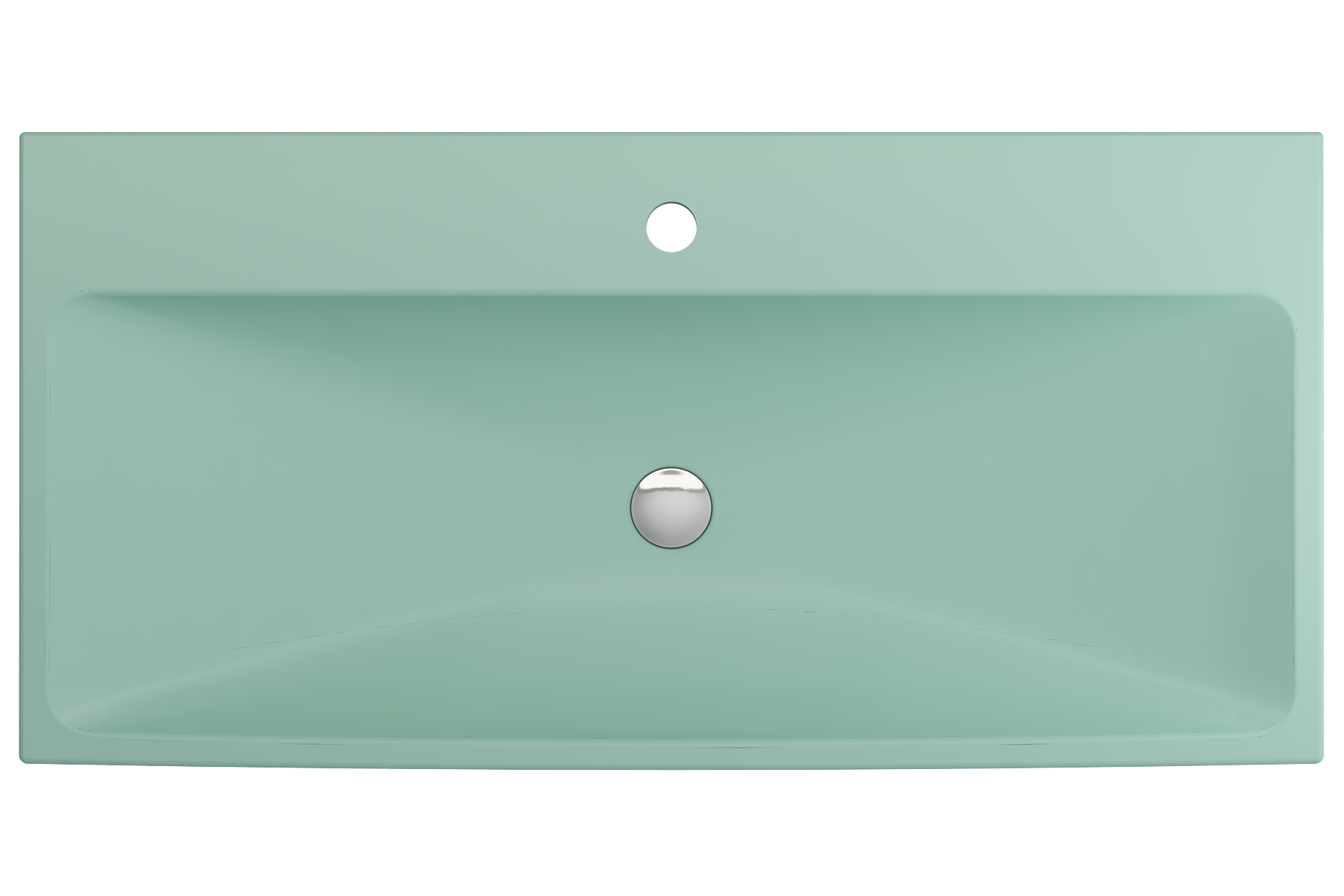 Alternate Image for BOCCHI Scala 40" Rectangle Wallmount Fireclay Bathroom Sink, Matte Mint Green, Single Faucet Hole, 1079-033-0126