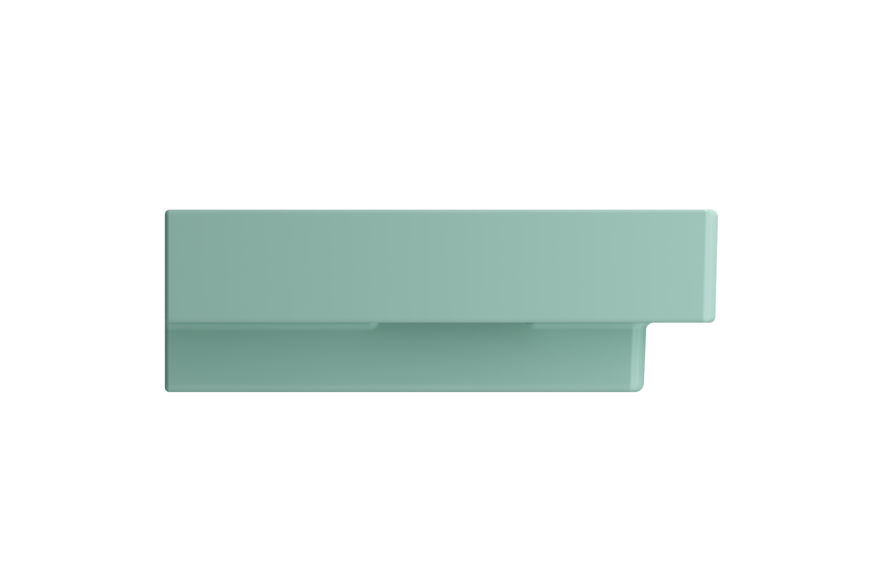 Alternate Image for BOCCHI Scala 40" Rectangle Wallmount Fireclay Bathroom Sink, Matte Mint Green, 3 Faucet Hole, 1079-033-0127