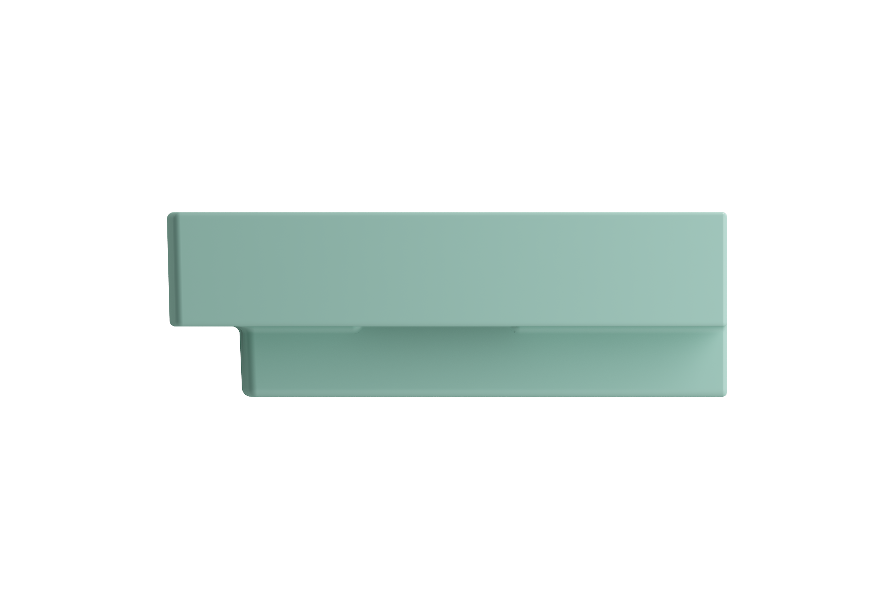 Alternate Image for BOCCHI Scala 40" Rectangle Wallmount Fireclay Bathroom Sink, Matte Mint Green, 3 Faucet Hole, 1079-033-0127