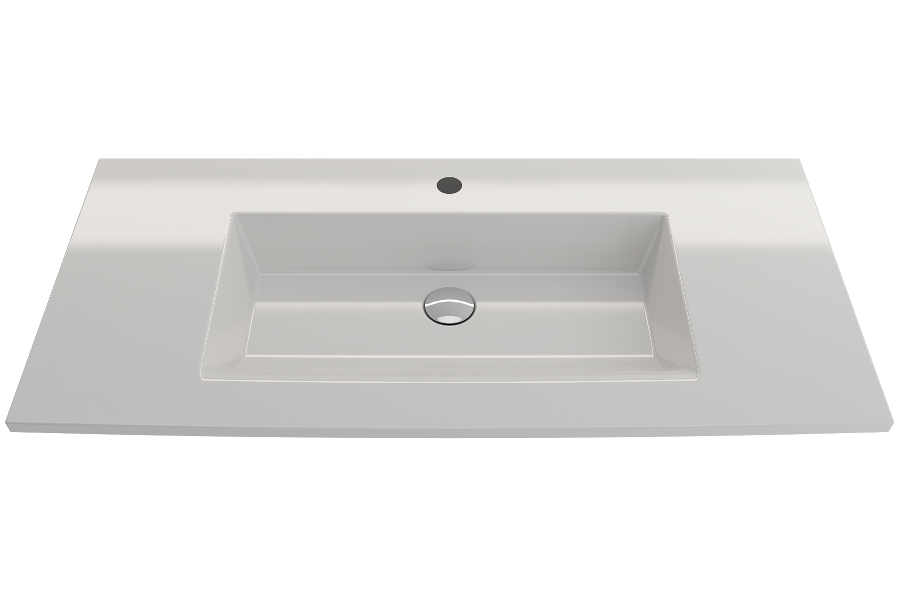 Alternate Image for BOCCHI Ravenna 41" Rectangle Wallmount Fireclay Bathroom Sink, White, Single Faucet Hole, 1105-001-0126