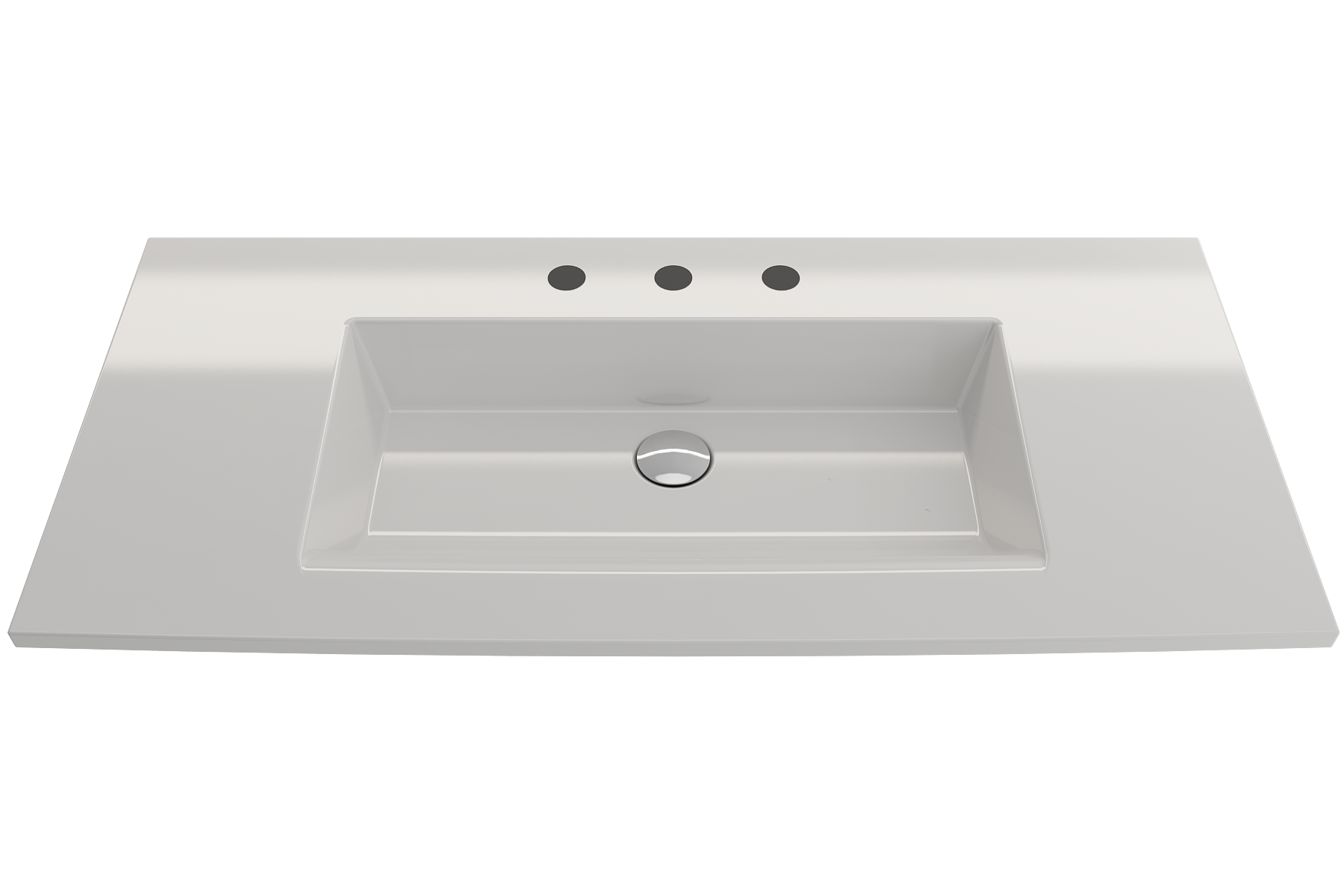 Alternate Image for BOCCHI Ravenna 41" Rectangle Wallmount Fireclay Bathroom Sink, White, 3 Faucet Hole, 1105-001-0127