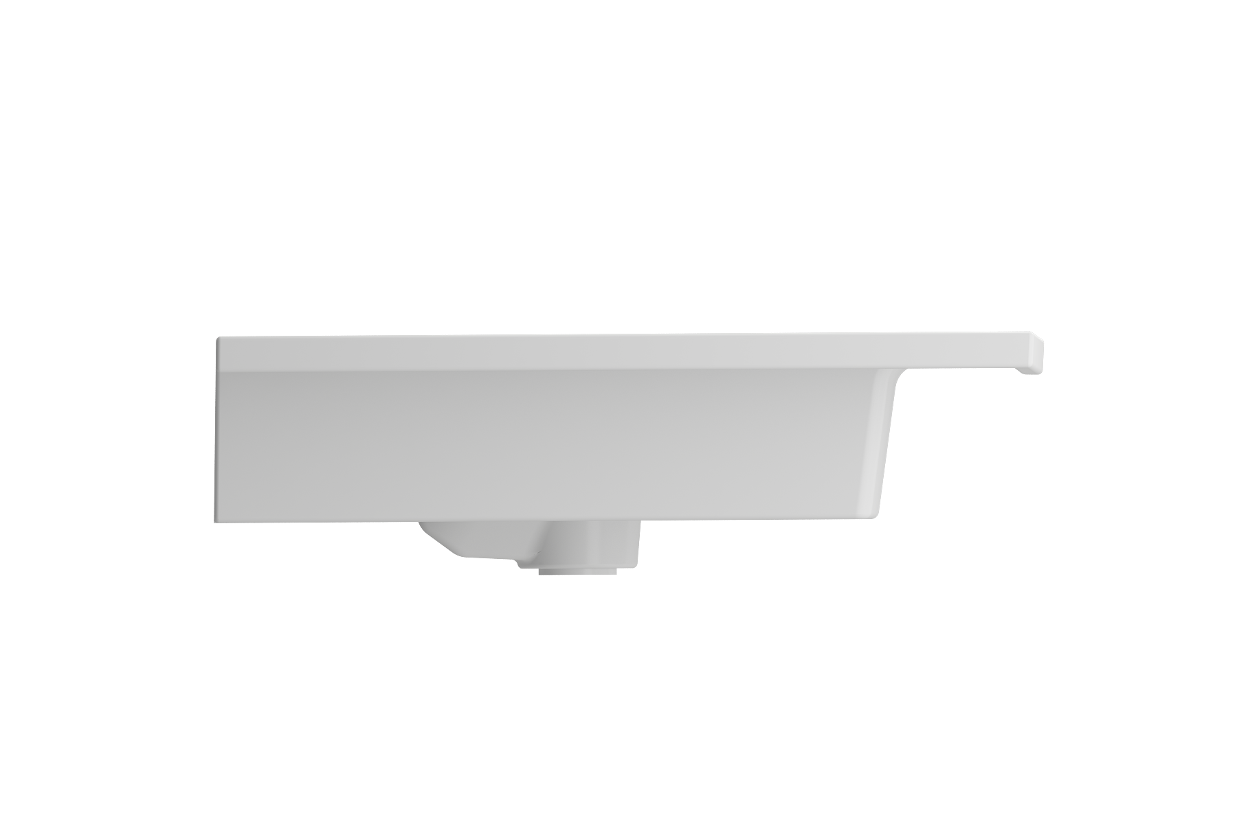 Alternate Image for BOCCHI Ravenna 41" Rectangle Wallmount Fireclay Bathroom Sink, Matte White, Single Faucet Hole, 1105-002-0126