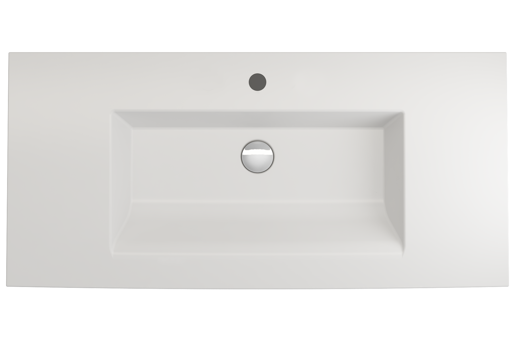 Alternate Image for BOCCHI Ravenna 41" Rectangle Wallmount Fireclay Bathroom Sink, Matte White, Single Faucet Hole, 1105-002-0126