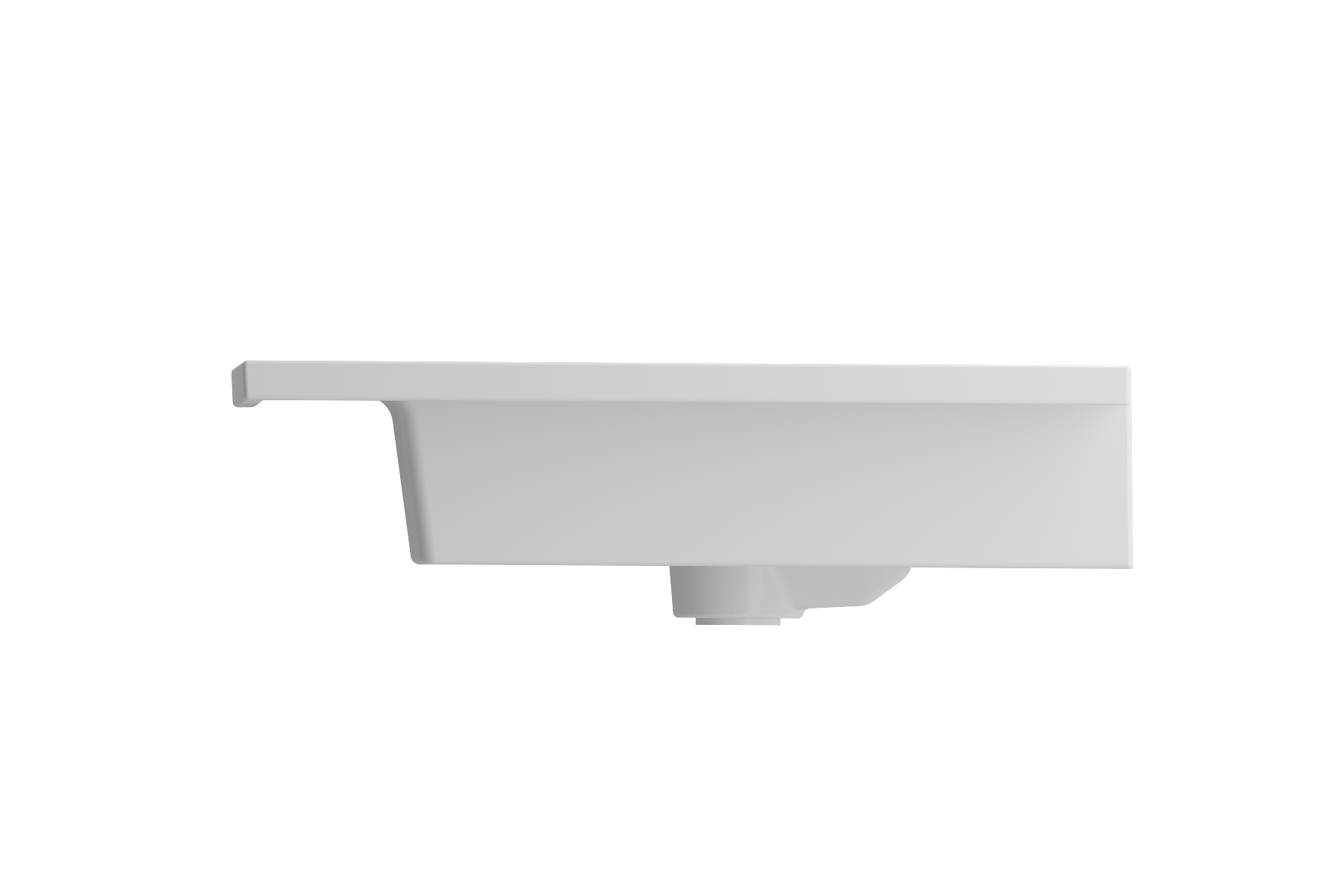 Alternate Image for BOCCHI Ravenna 41" Rectangle Wallmount Fireclay Bathroom Sink, Matte White, 3 Faucet Hole, 1105-002-0127