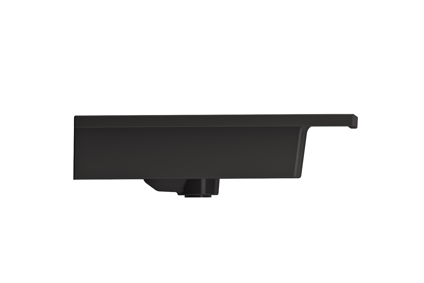 Alternate Image for BOCCHI Ravenna 41" Rectangle Wallmount Fireclay Bathroom Sink, Matte Black, Single Faucet Hole, 1105-004-0126