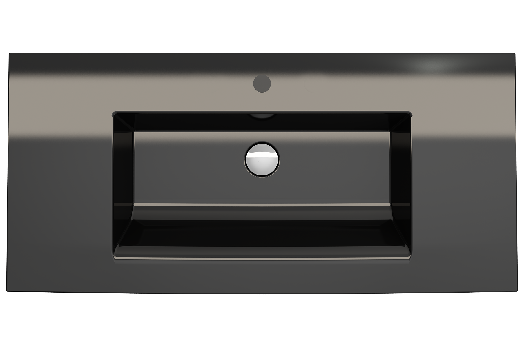 Alternate Image for BOCCHI Ravenna 41" Rectangle Wallmount Fireclay Bathroom Sink, Black, Single Faucet Hole, 1105-005-0126