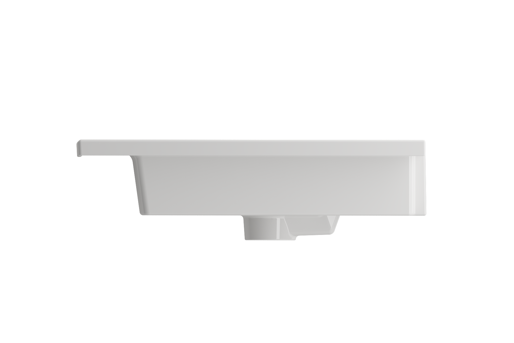 Alternate Image for BOCCHI Ravenna 48" Rectangle Wallmount Fireclay Bathroom Sink, Double Basin, White, Single Faucet Hole, 1111-001-0132