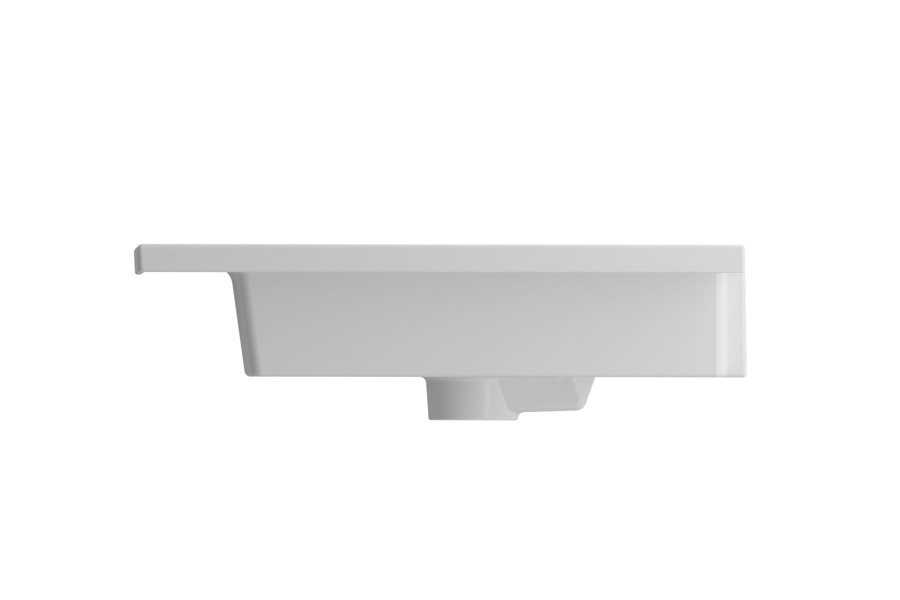 Alternate Image for BOCCHI Ravenna 48" Rectangle Wallmount Fireclay Bathroom Sink, Double Basin, Matte White, Single Faucet Hole, 1111-002-0132