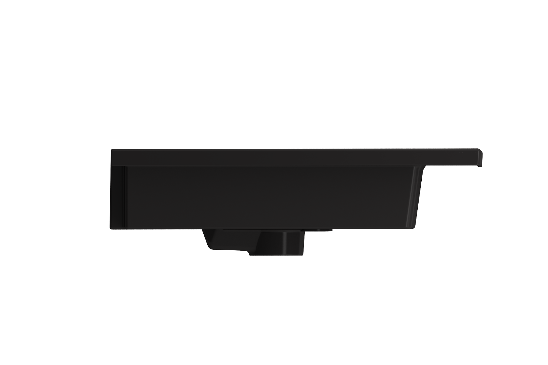 Alternate Image for BOCCHI Ravenna 48" Rectangle Wallmount Fireclay Bathroom Sink, Double Basin, Matte Black, Single Faucet Hole, 1111-004-0132